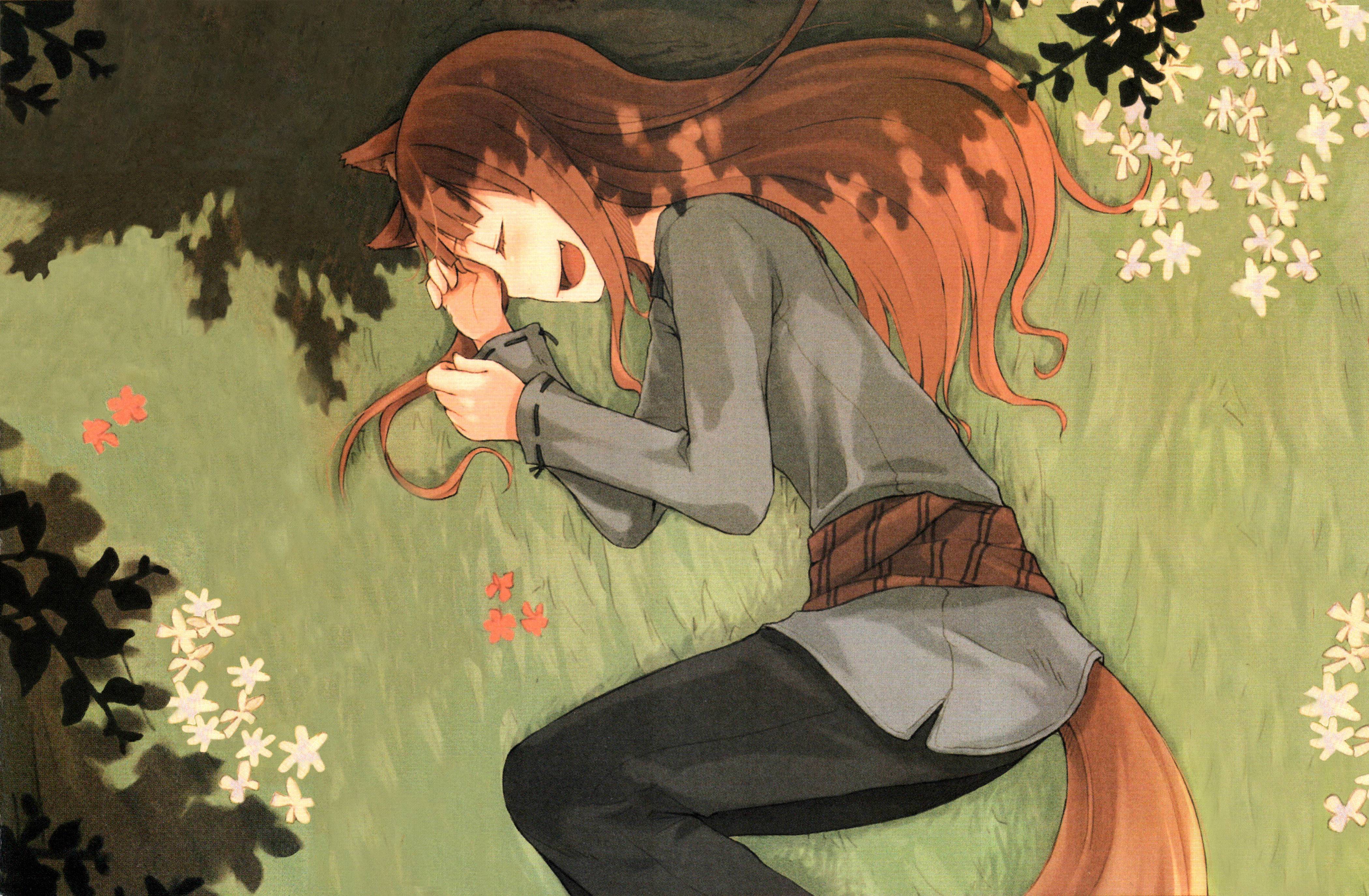 Holo-wallpaper - Spice And Wolf Holo Sleeping - HD Wallpaper 