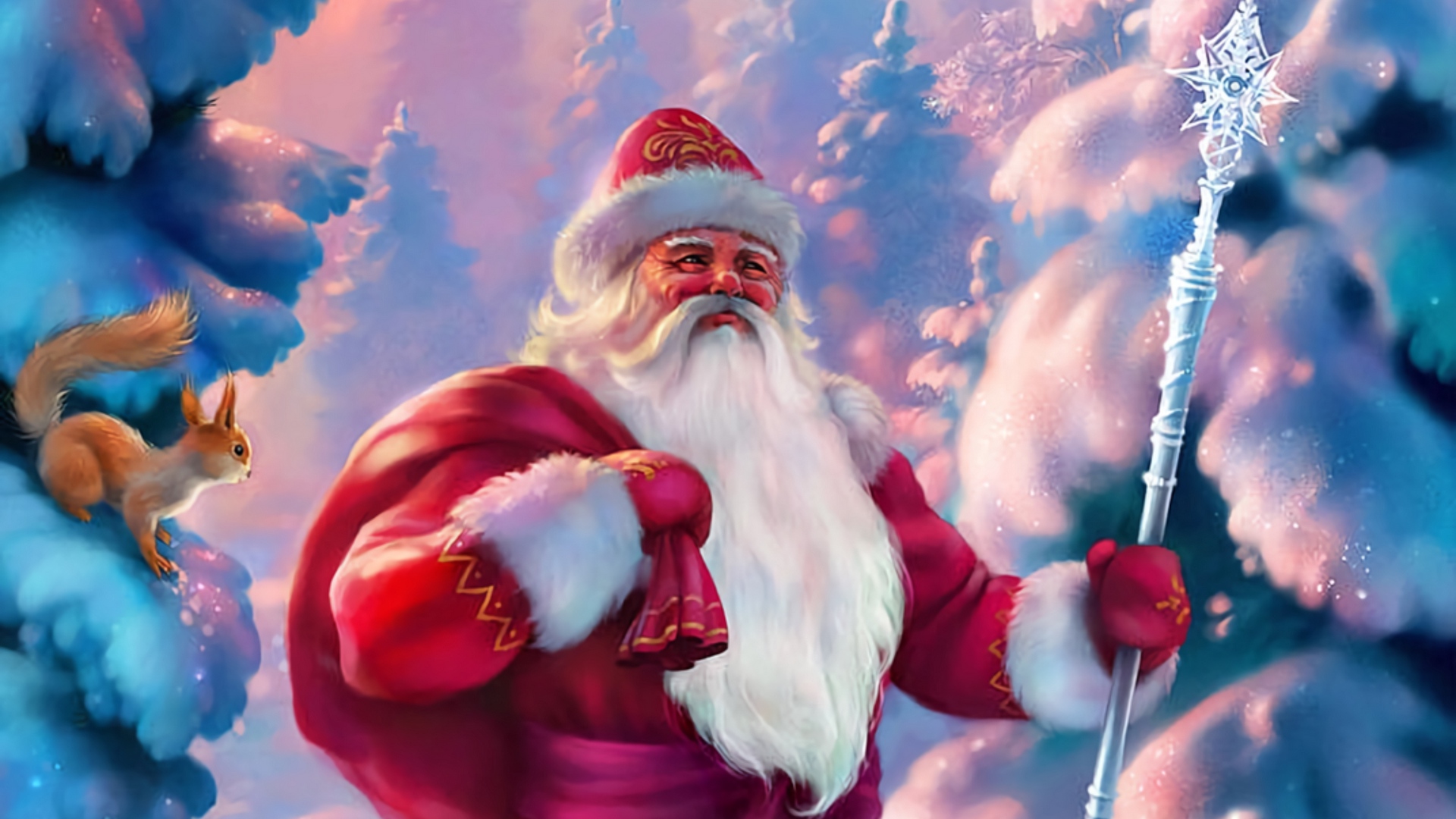 Wallpaper Santa Claus, New Year, Winter, Fabulous, - HD Wallpaper 