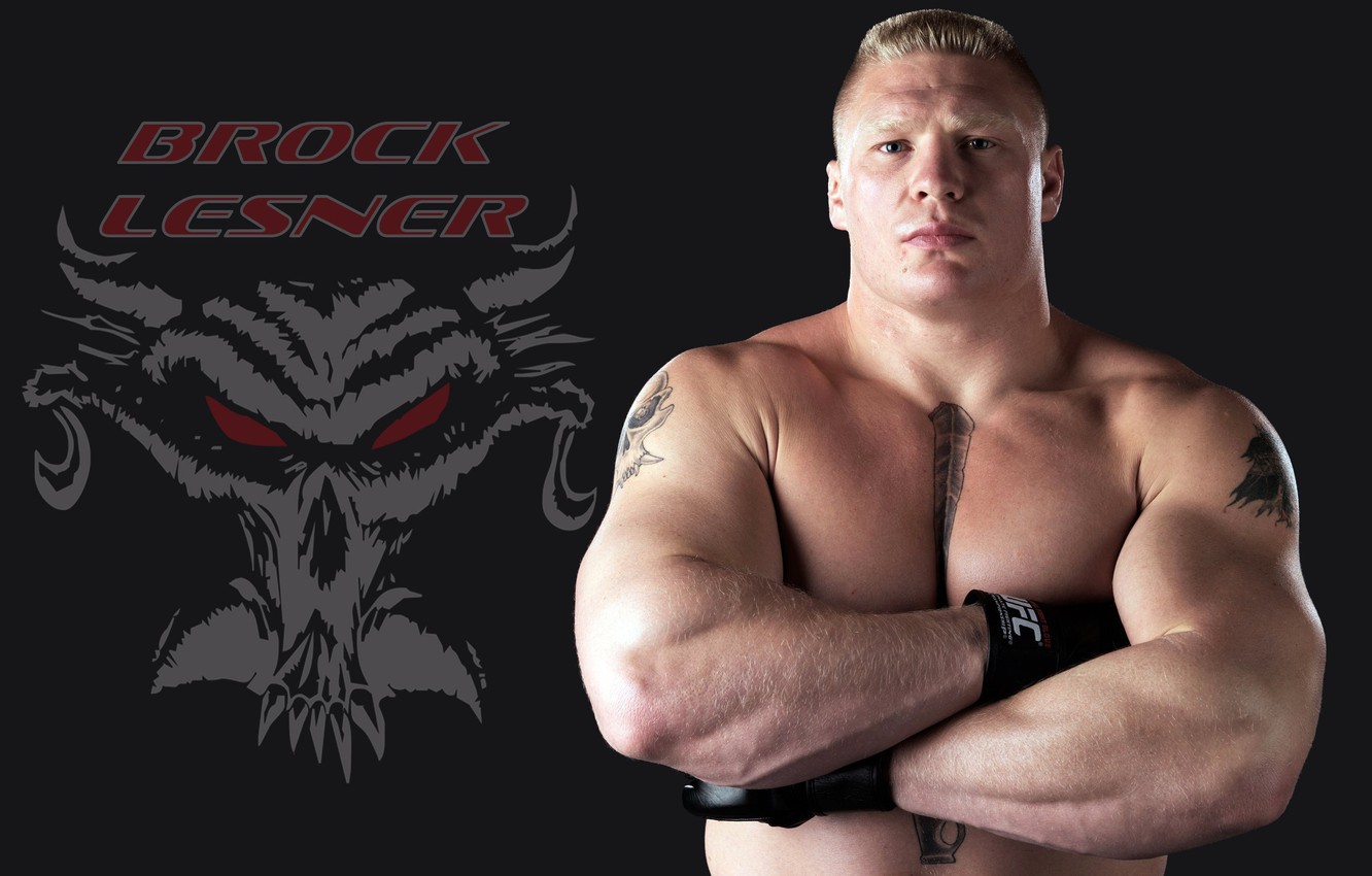 Photo Wallpaper Pose, Fighter, Beast, Wrestler, Tattoo, - Wwe Brock Lesnar  Logo - 1332x850 Wallpaper 