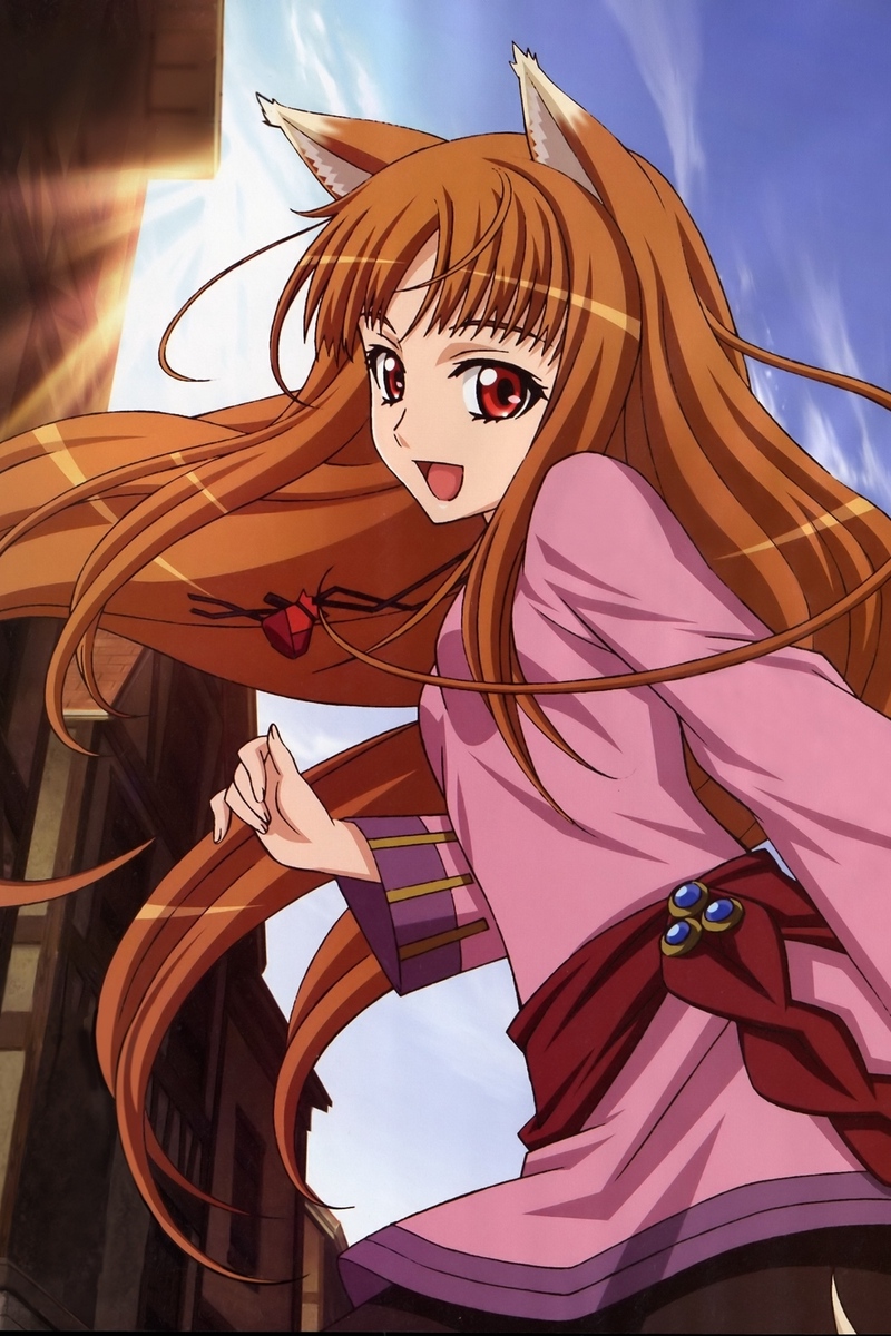 Wallpaper Holo-spice And Wolf, Girl, Fun, Smile, City - Spice Wolf Anime  Holo - 800x1200 Wallpaper 