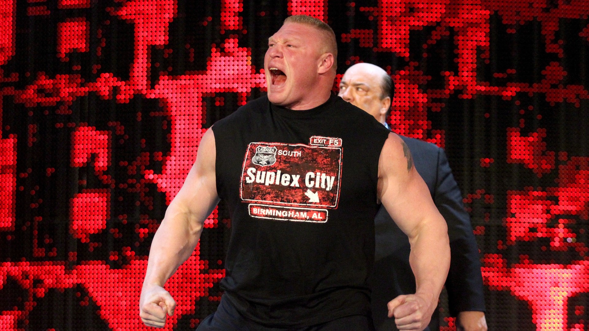 Free High Resolution Wallpaper Brock Lesnar, Chambers - Wwe Monday Night Raw Brock Lesnar - HD Wallpaper 