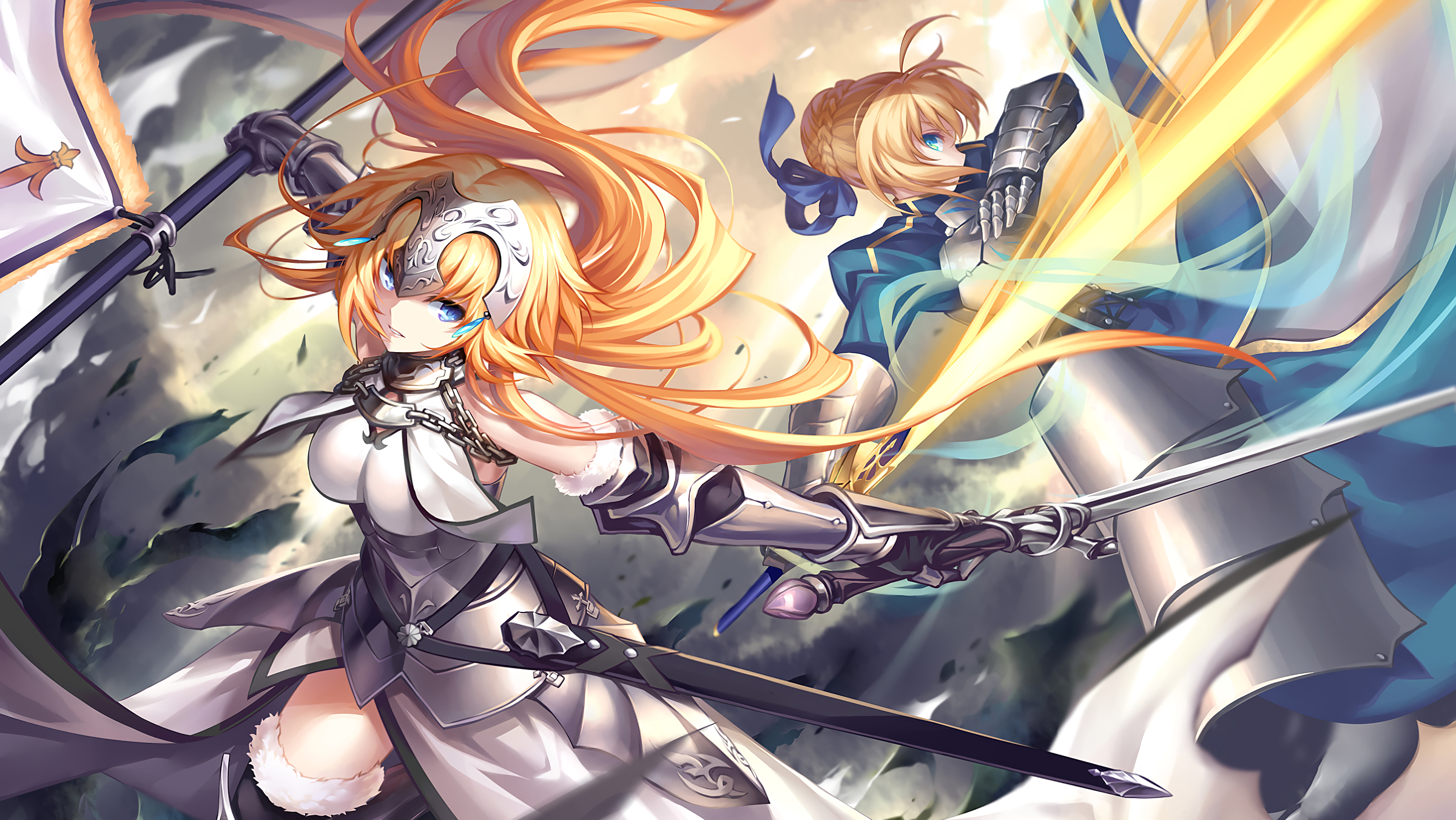 Ruler And Saber - Jeanne D Arc Fate Saber - HD Wallpaper 
