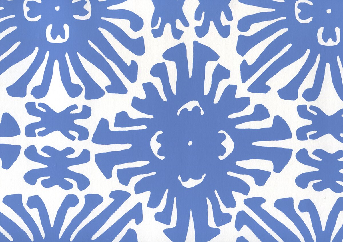 Sigourney Small Scale Royal Blue On White 2475wp - Quadrille Sigourney Blue - HD Wallpaper 