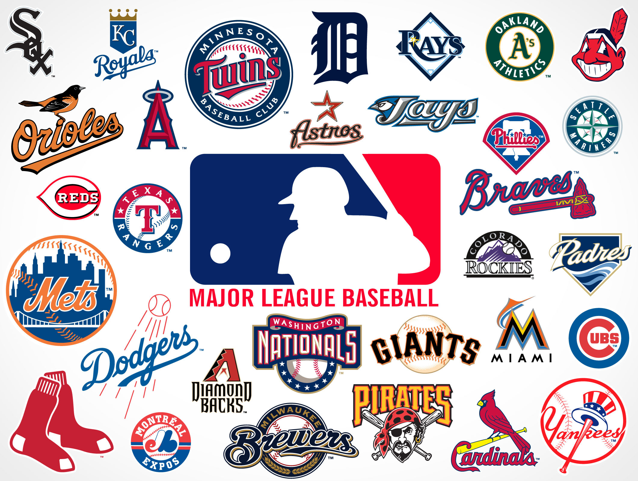 2122x1600, Major League Baseball Team Logos 
 Data - Baseball Teams Usa Logos - HD Wallpaper 