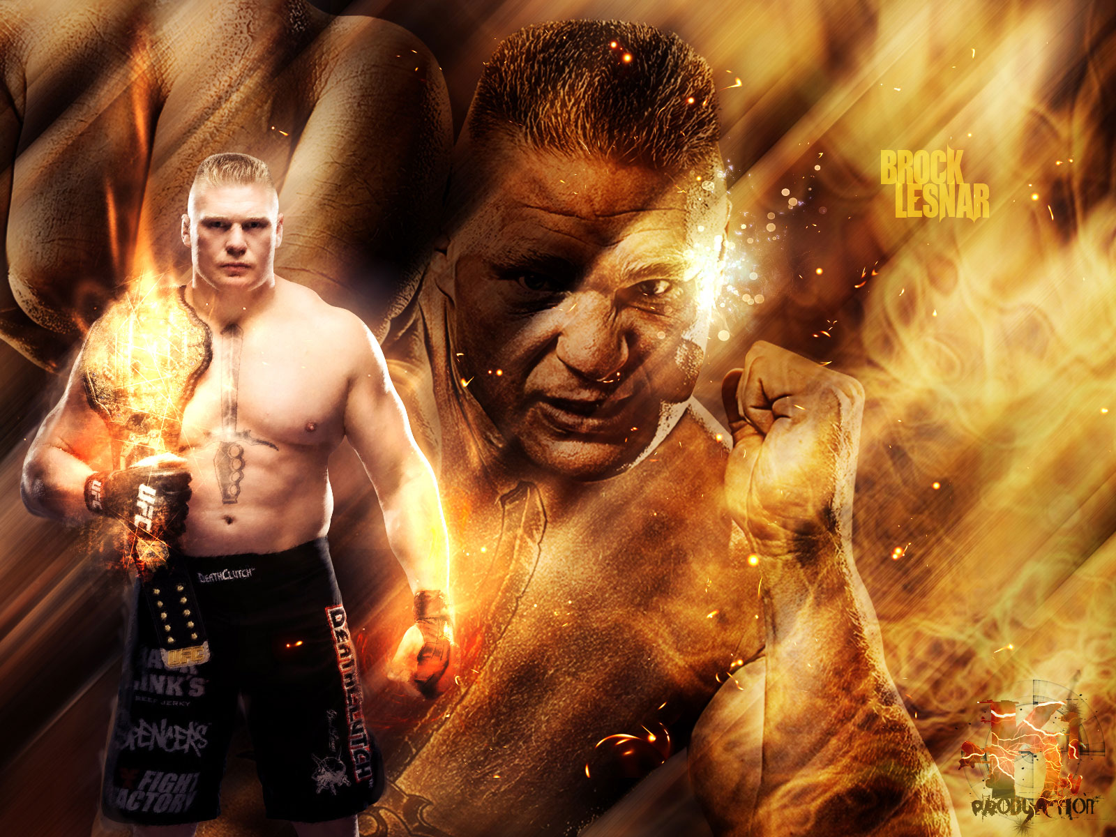 Brock Lesnar Fire - HD Wallpaper 
