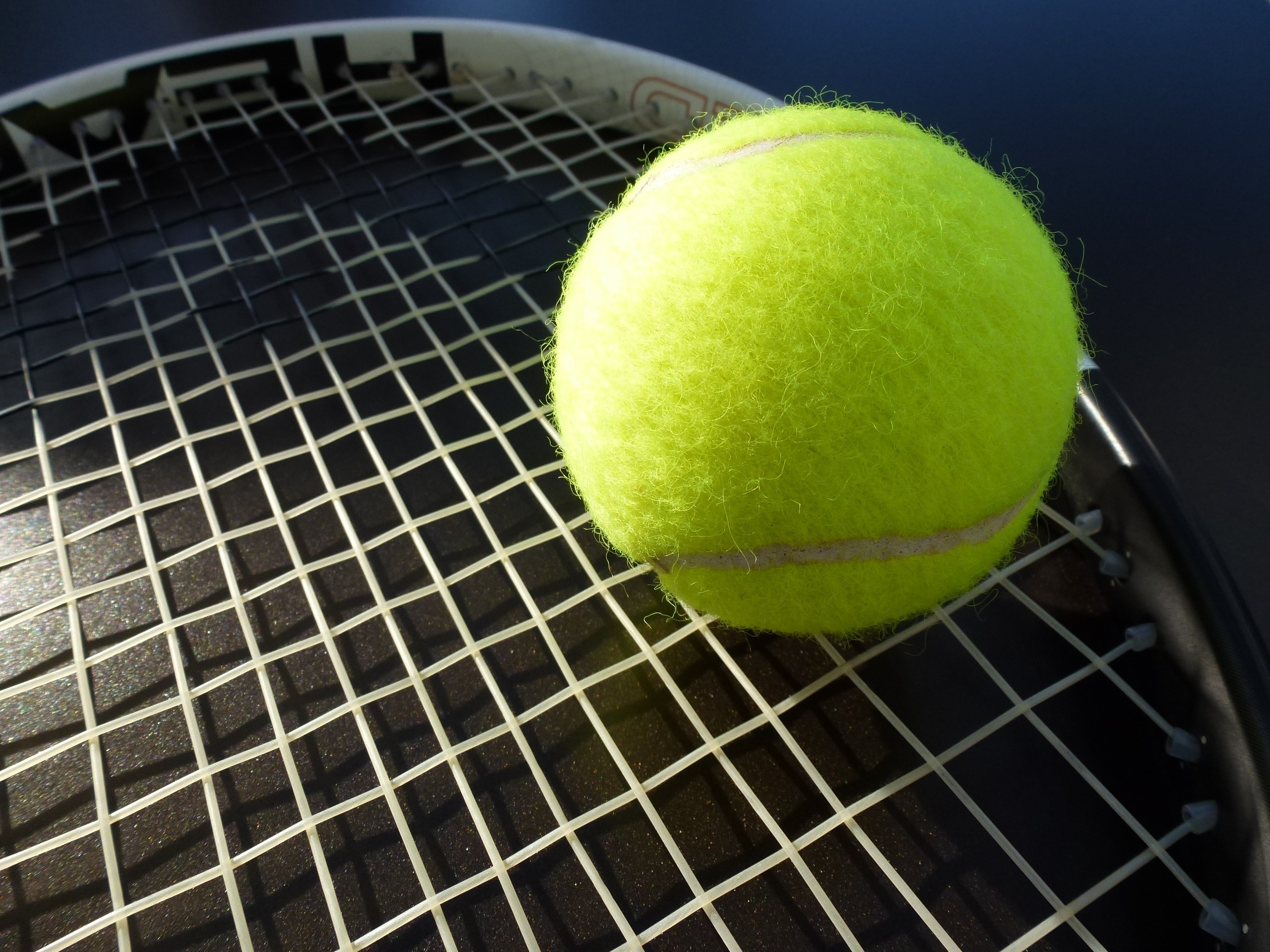 Tennis Ball And Racket Head - HD Wallpaper 