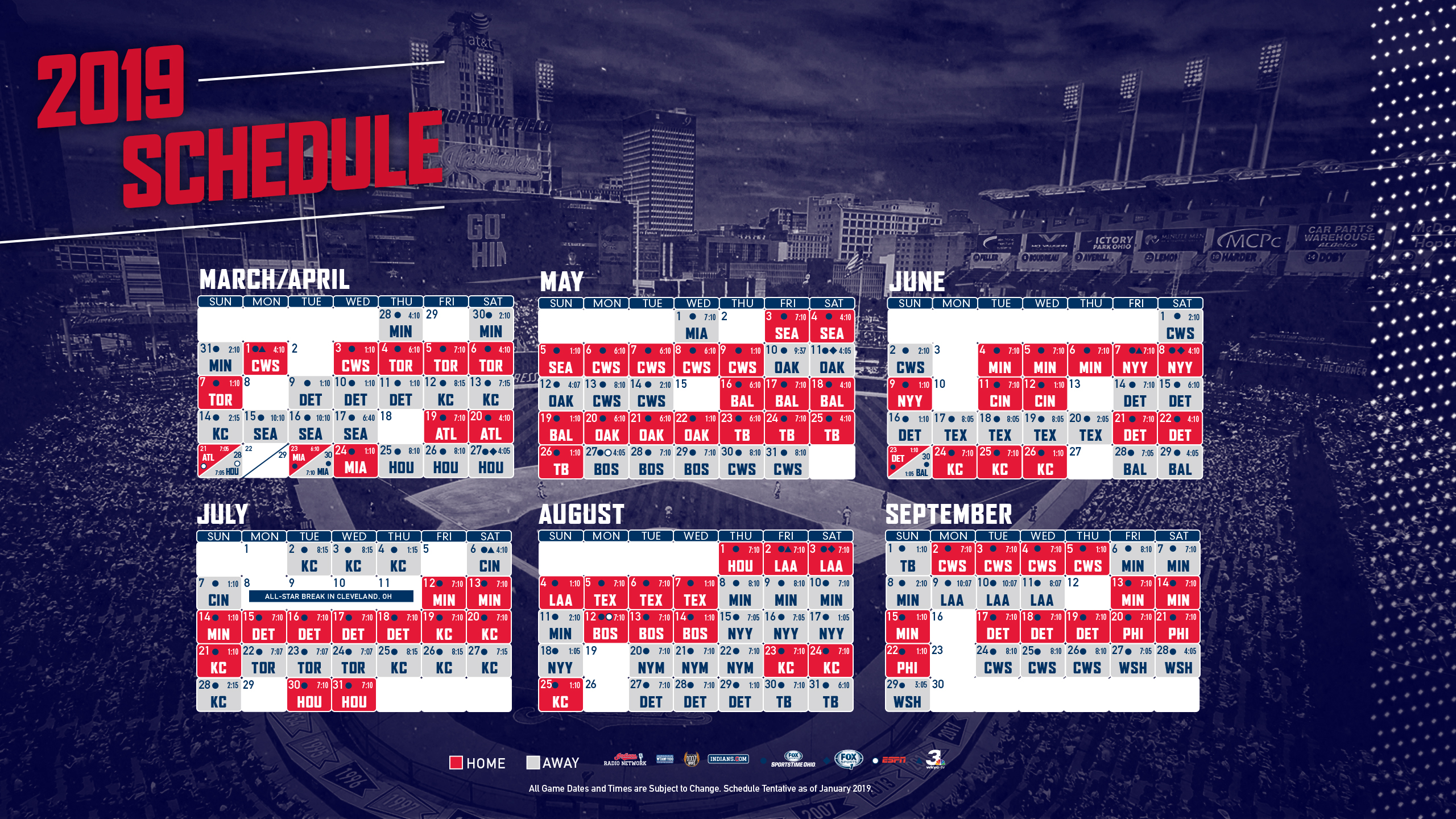 2019 Cleveland Indians Schedule - HD Wallpaper 