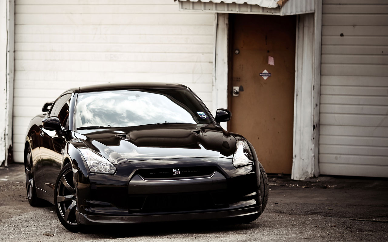 2009 Nissan Gtr Black - HD Wallpaper 