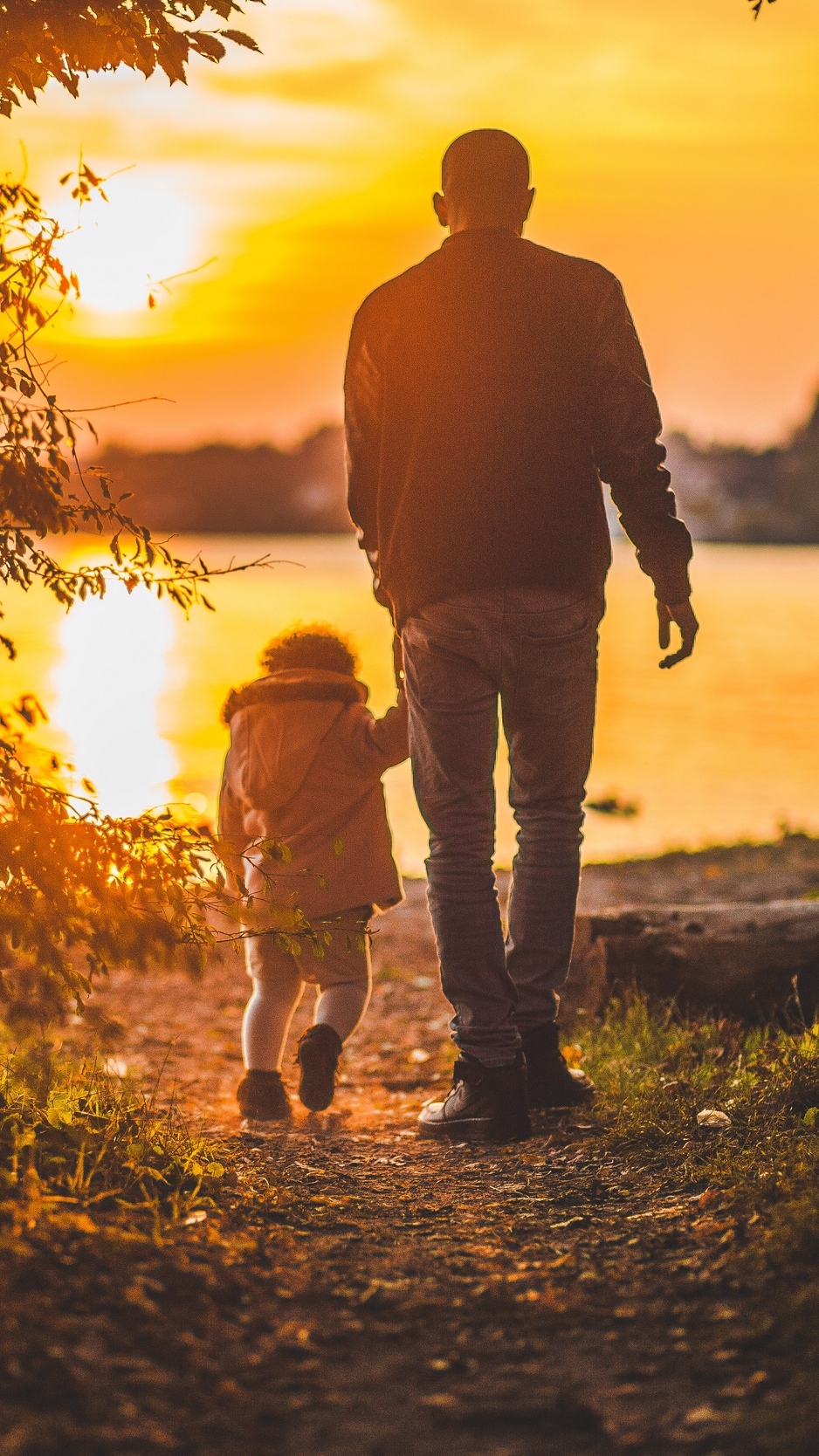 Wallpaper Father, Daughter, Family, Sunset, Walk - Father And Daughter Images Download - HD Wallpaper 