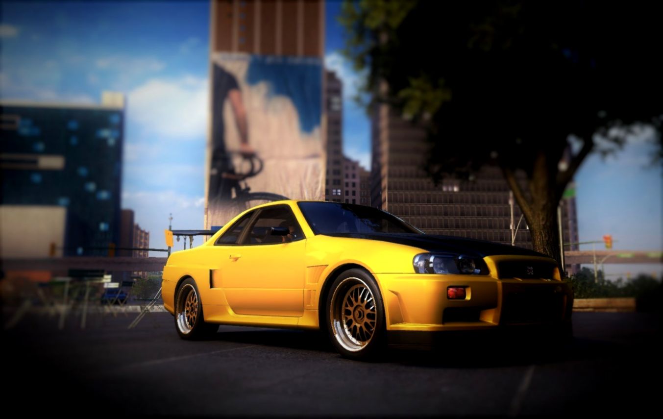Nissan Skyline Gt R R34 The Crew City Video Games Tilt - Girl With Skyline R34 - HD Wallpaper 