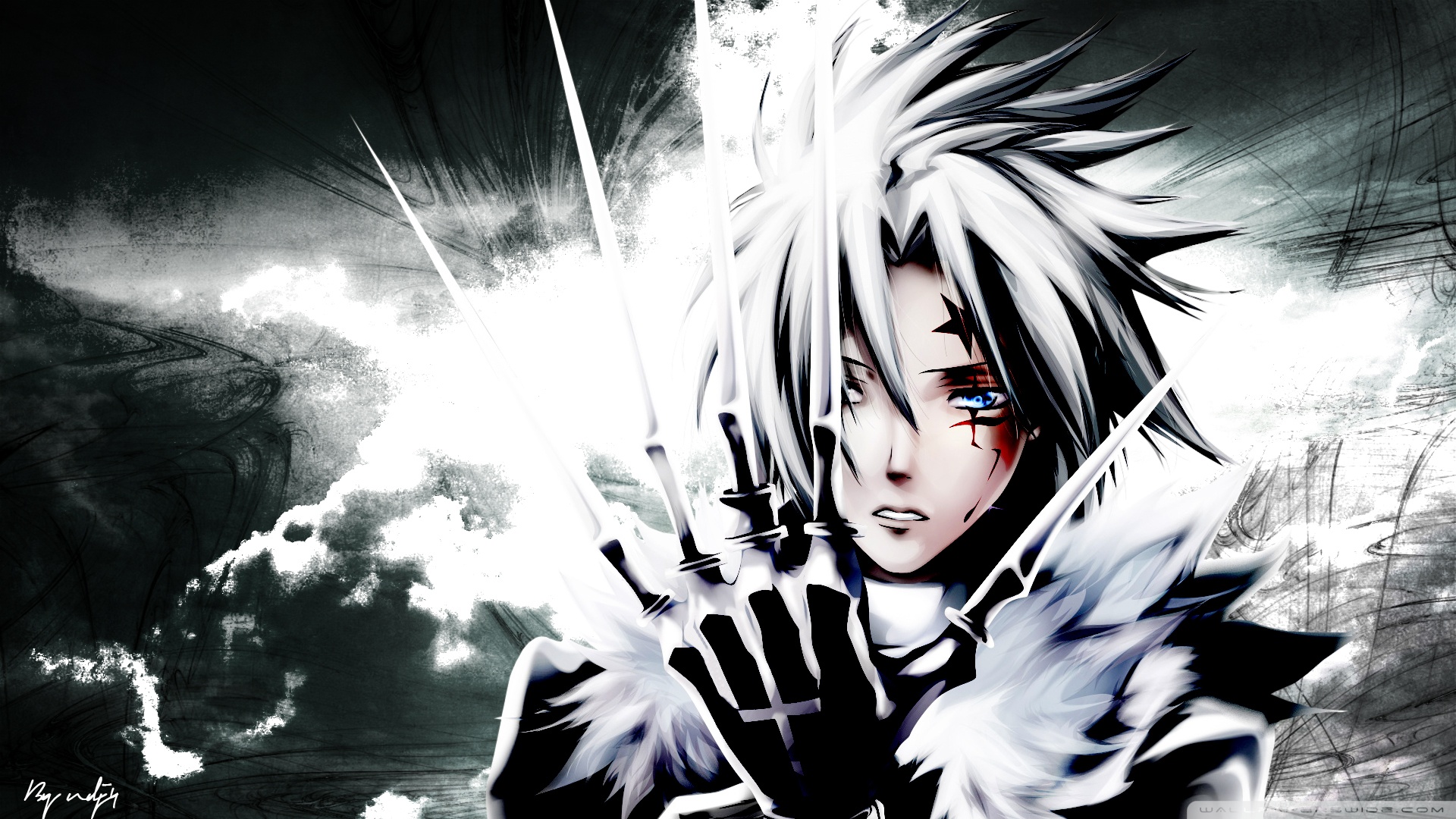 Anime Boy White Hair - HD Wallpaper 