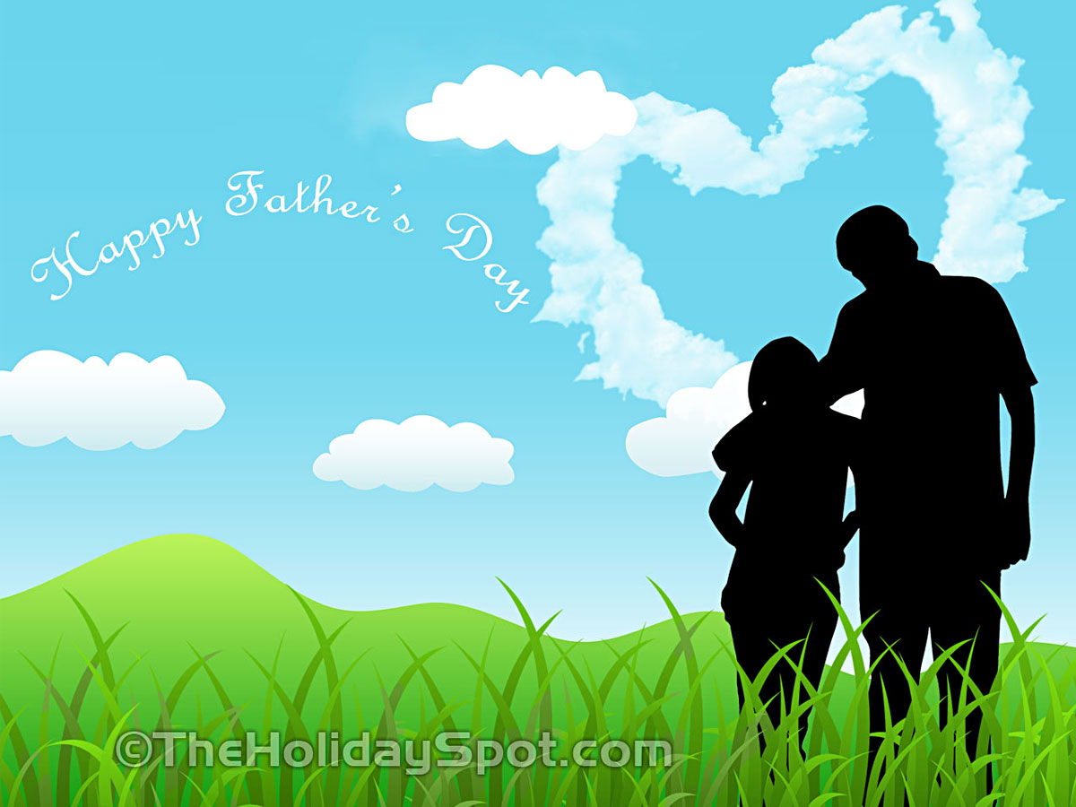 Father And Daughter Silhouette - HD Wallpaper 