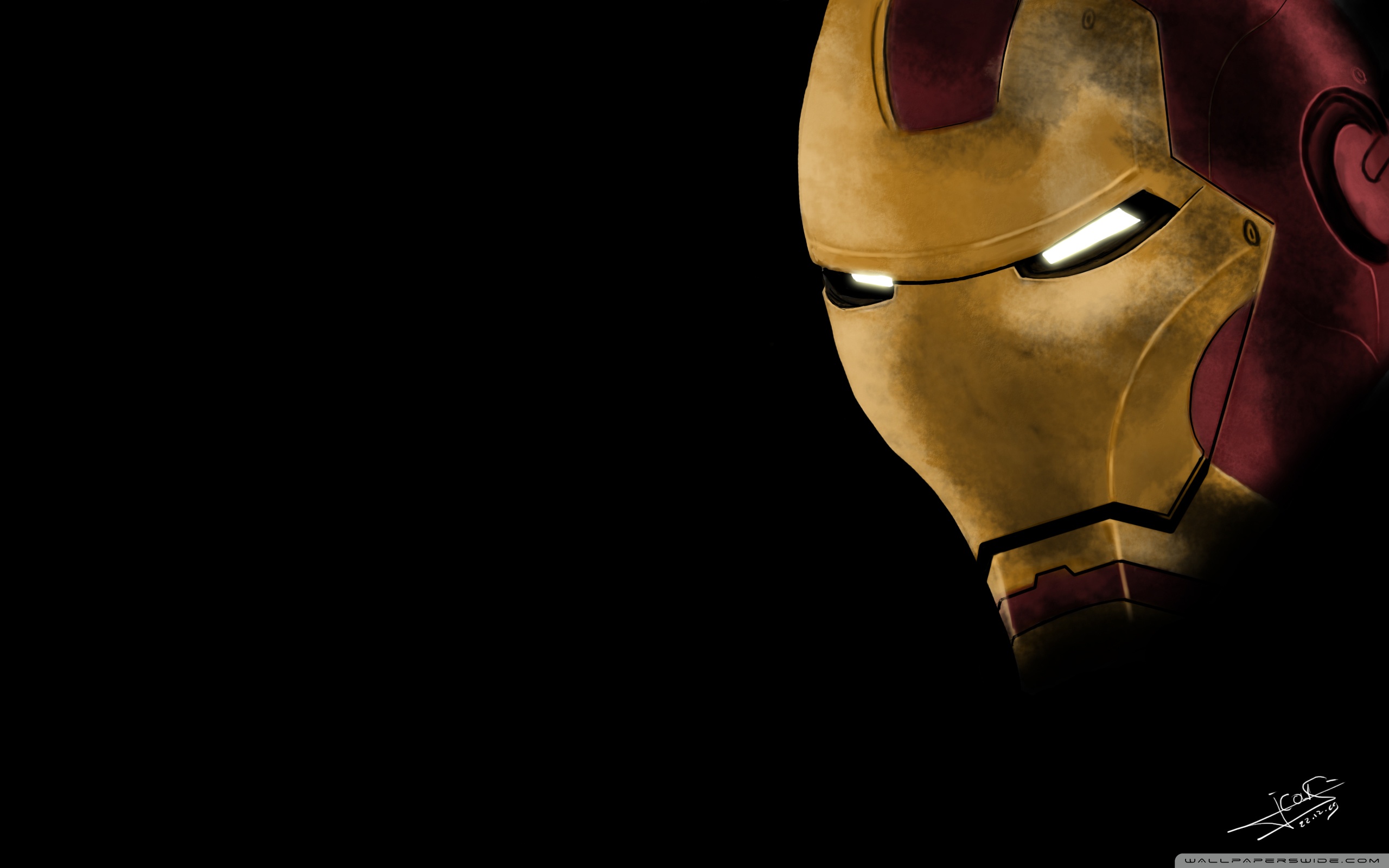 Iron Man Black Background - 2560x1600 Wallpaper 