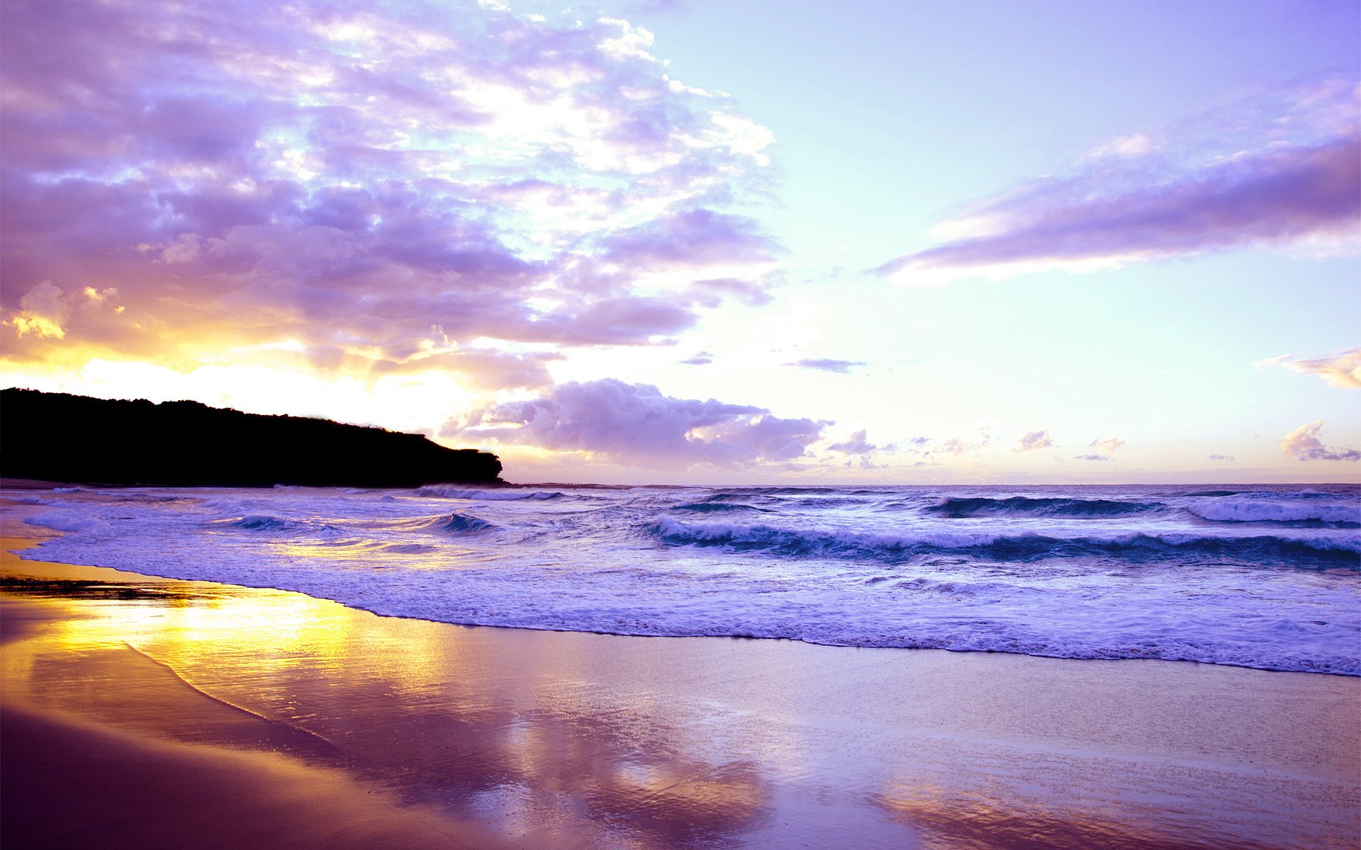 Beach Sunset Waves Beautiful Wallpaper Iphone - Beautiful Waves On Beach - HD Wallpaper 