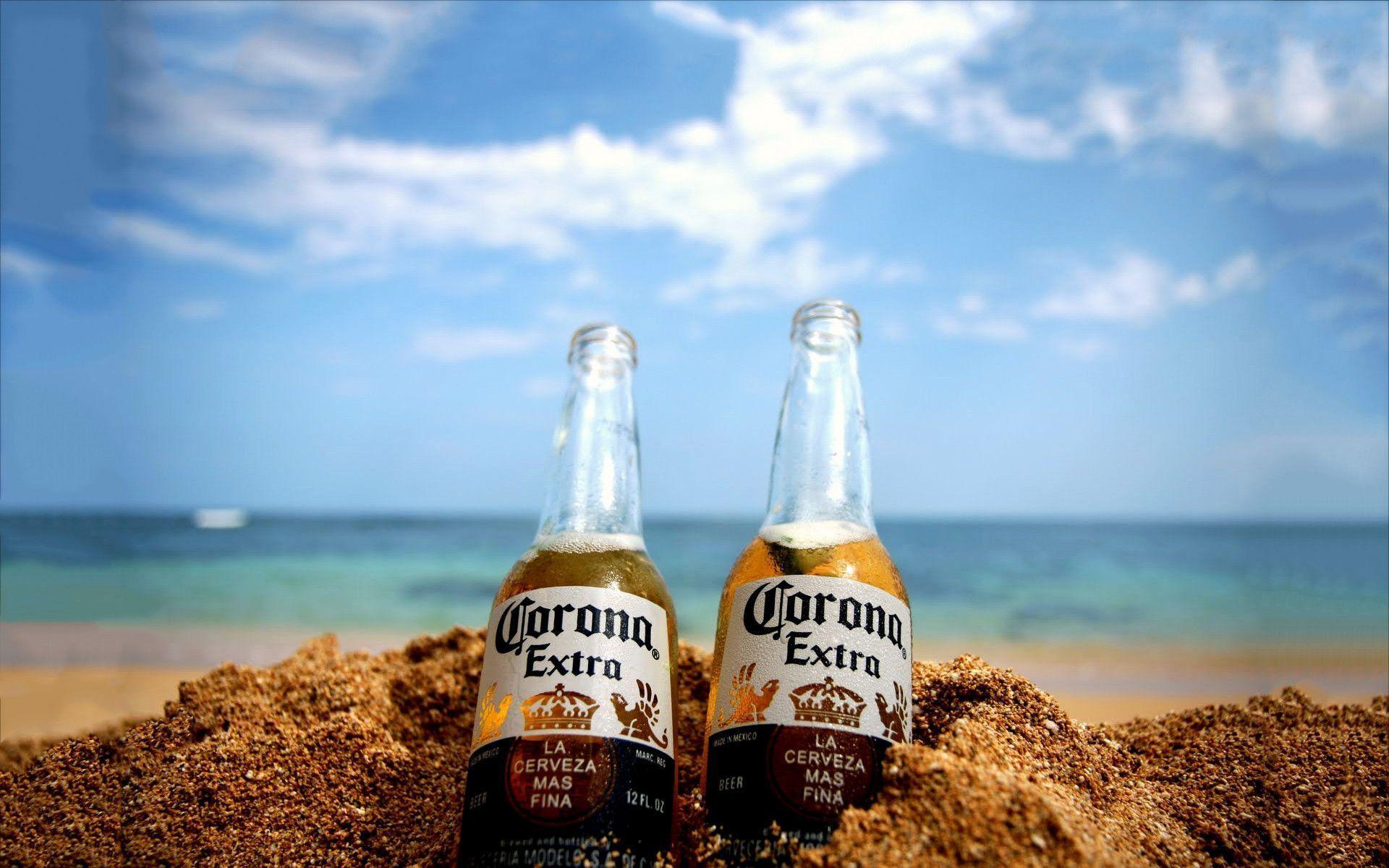 Corona Extra Wallpapers - Corona Beer On Beach - HD Wallpaper 
