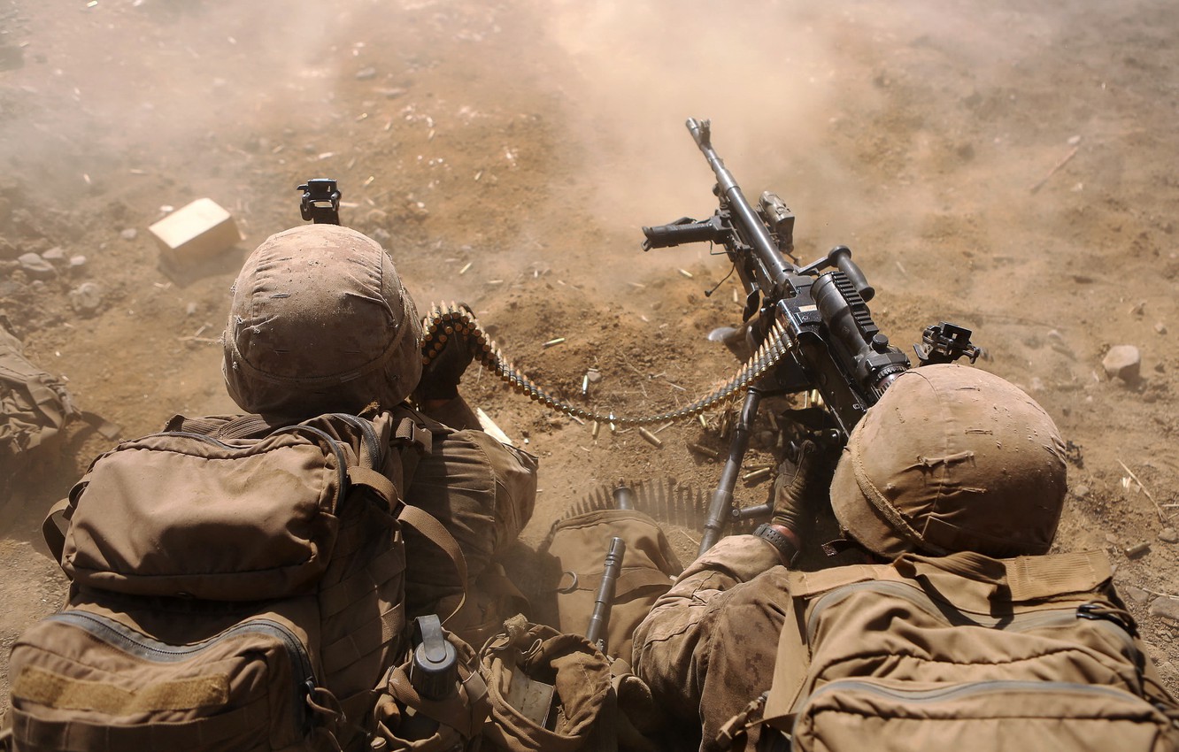 Photo Wallpaper Weapons, Soldiers, United States Marine - Us Marine - HD Wallpaper 