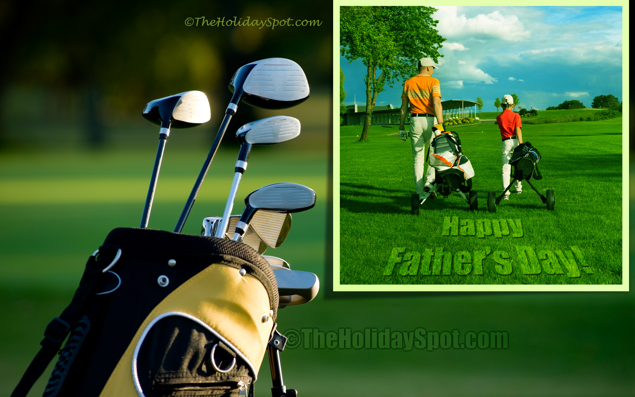 Happy Father S Day Wallpaper Themed With Golf - Fathers Day Wishes Golf Themed - HD Wallpaper 