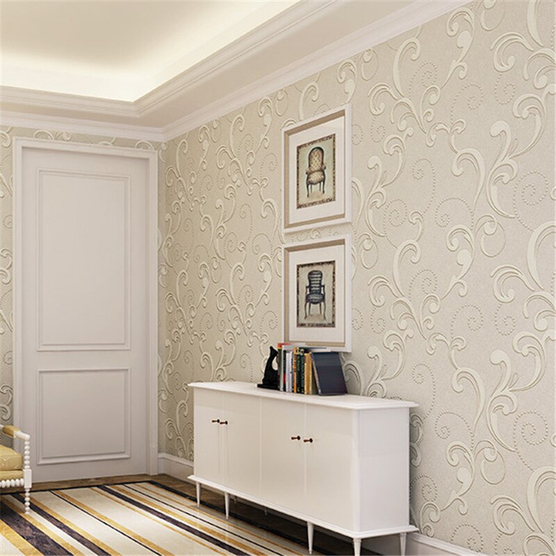 Soggiorno Con Carta Da Parati Elegante - HD Wallpaper 