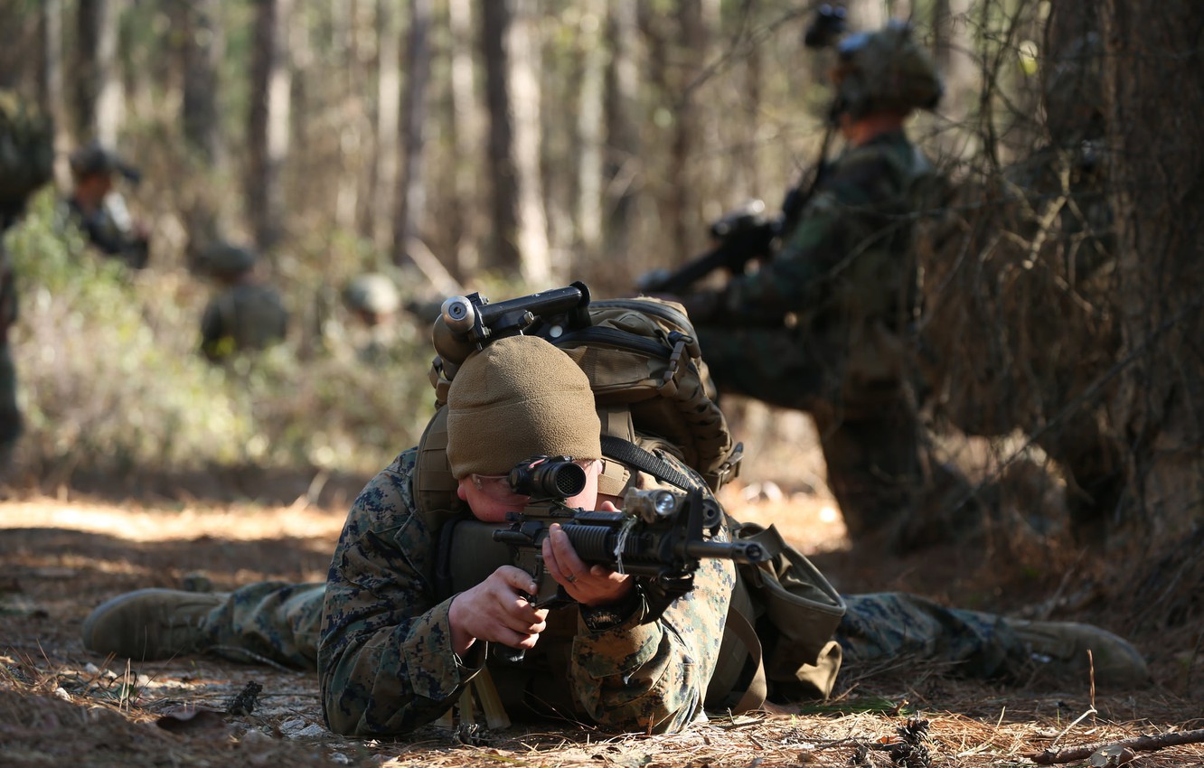 Photo Wallpaper Weapons, Soldiers, United States Marine - Sniper - HD Wallpaper 