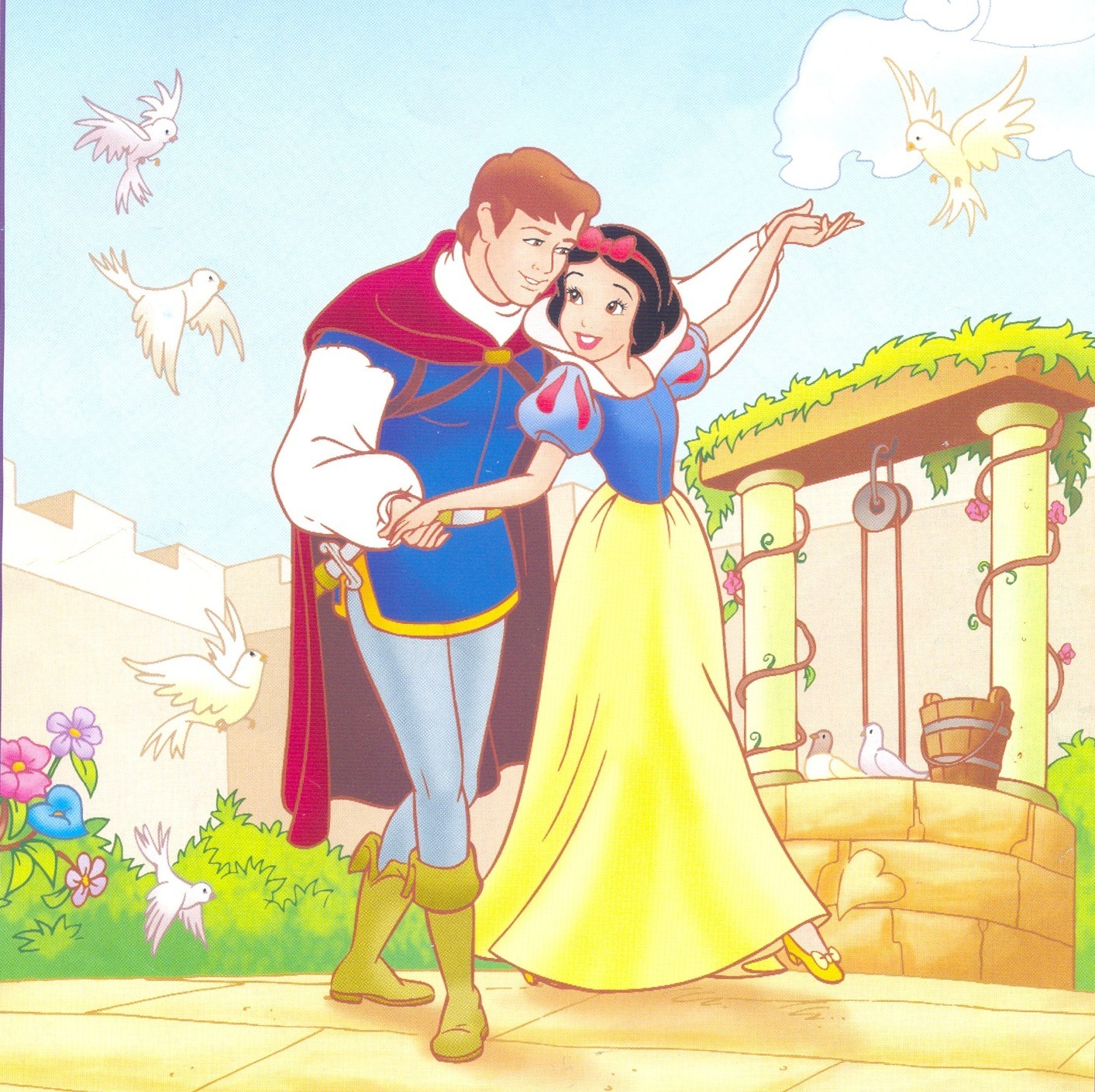 Snow White And Prince - Prince Snow White And The Seven Dwarfs - HD Wallpaper 