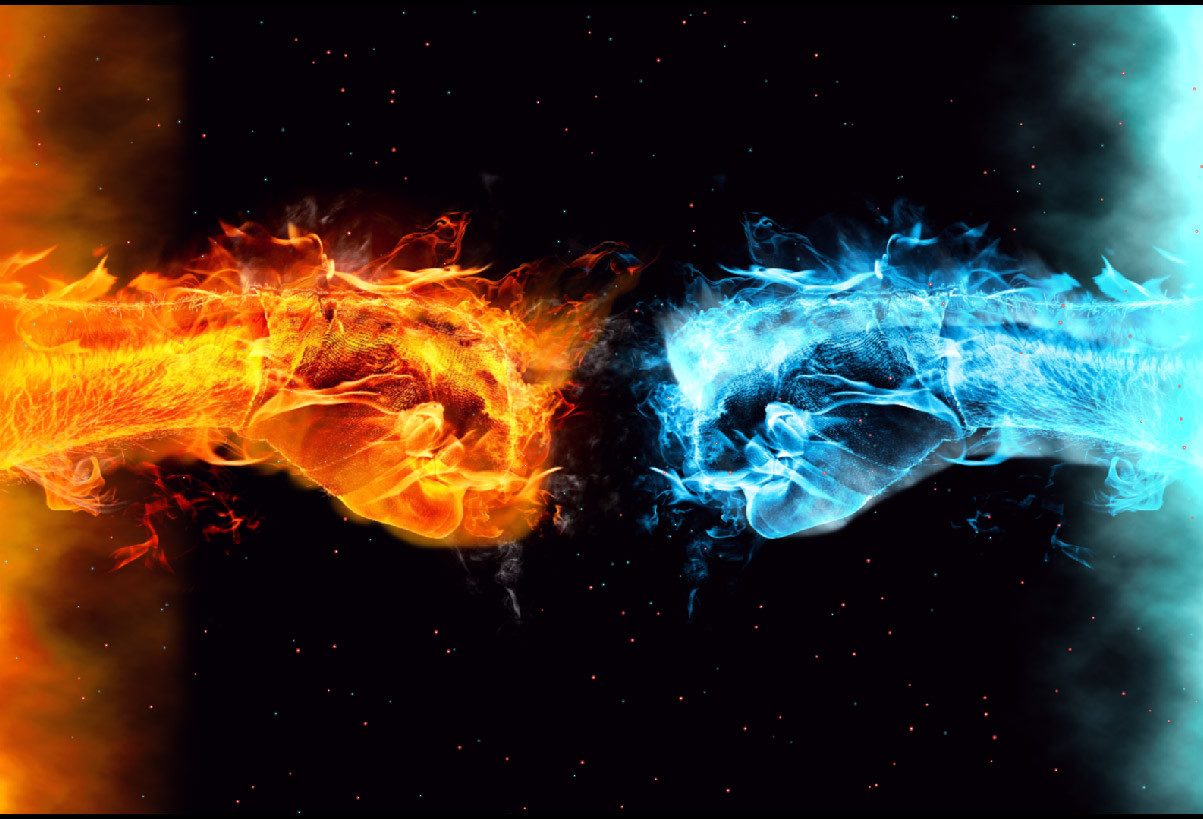 Magic Fire And Water - HD Wallpaper 