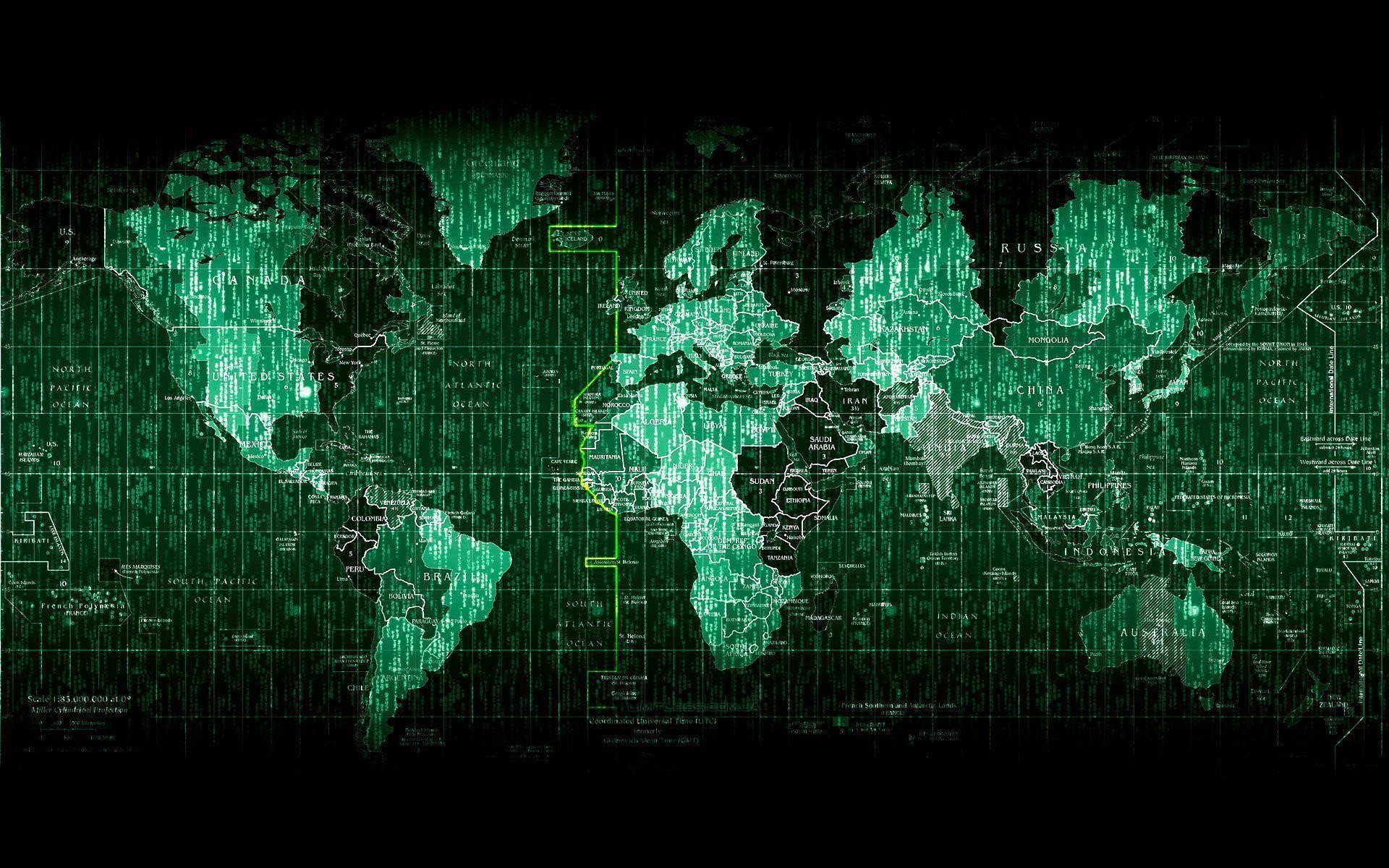 Matrix, Krata World, Map, World, Hi Tech - Hd World Map - HD Wallpaper 