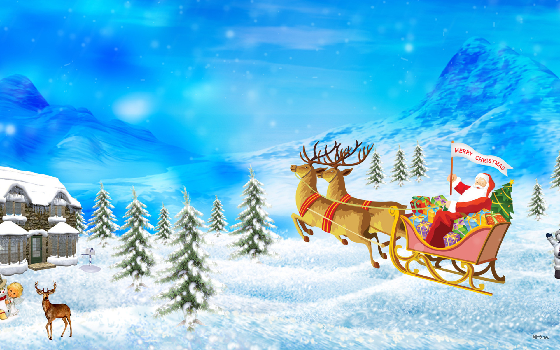 Santa Christmas Wallpaper Backgrounds - Christmas Images Hd Download - HD Wallpaper 