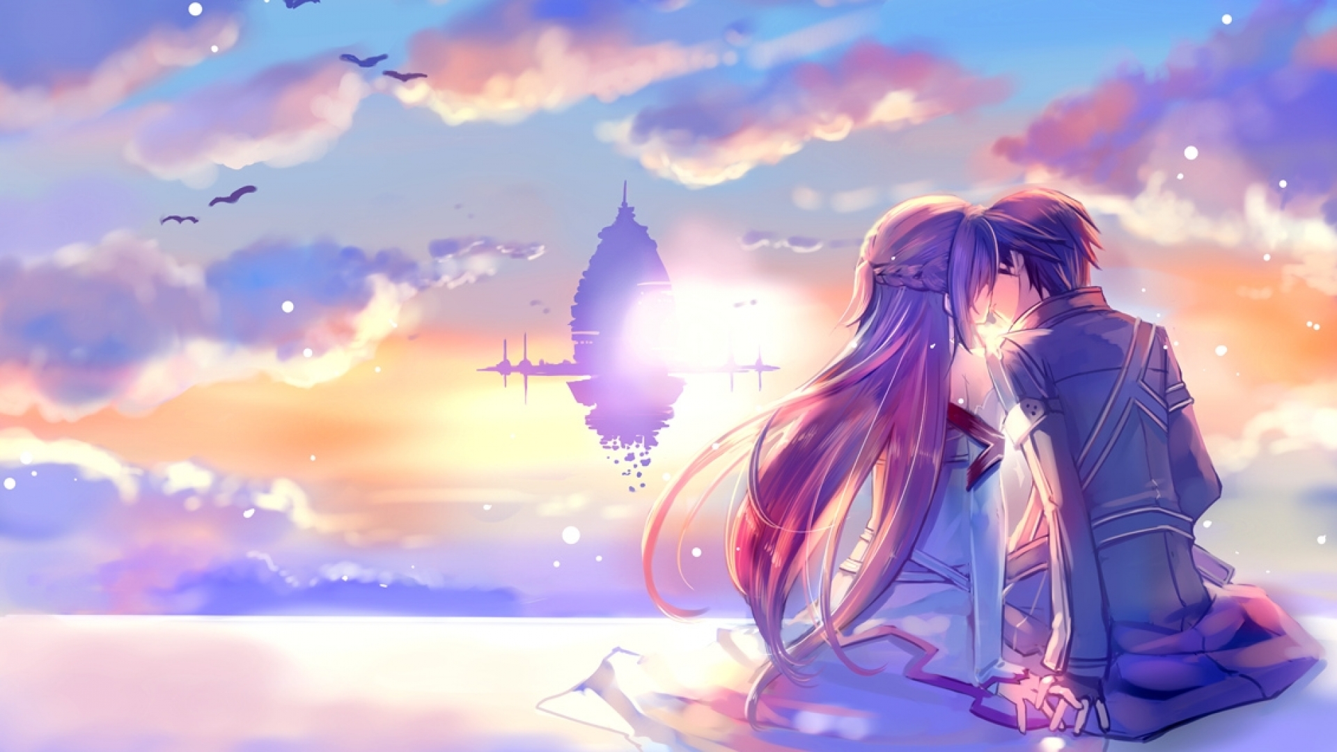 Wallpaper Anime Steam Workshop - Asuna And Kirito Kissing - HD Wallpaper 