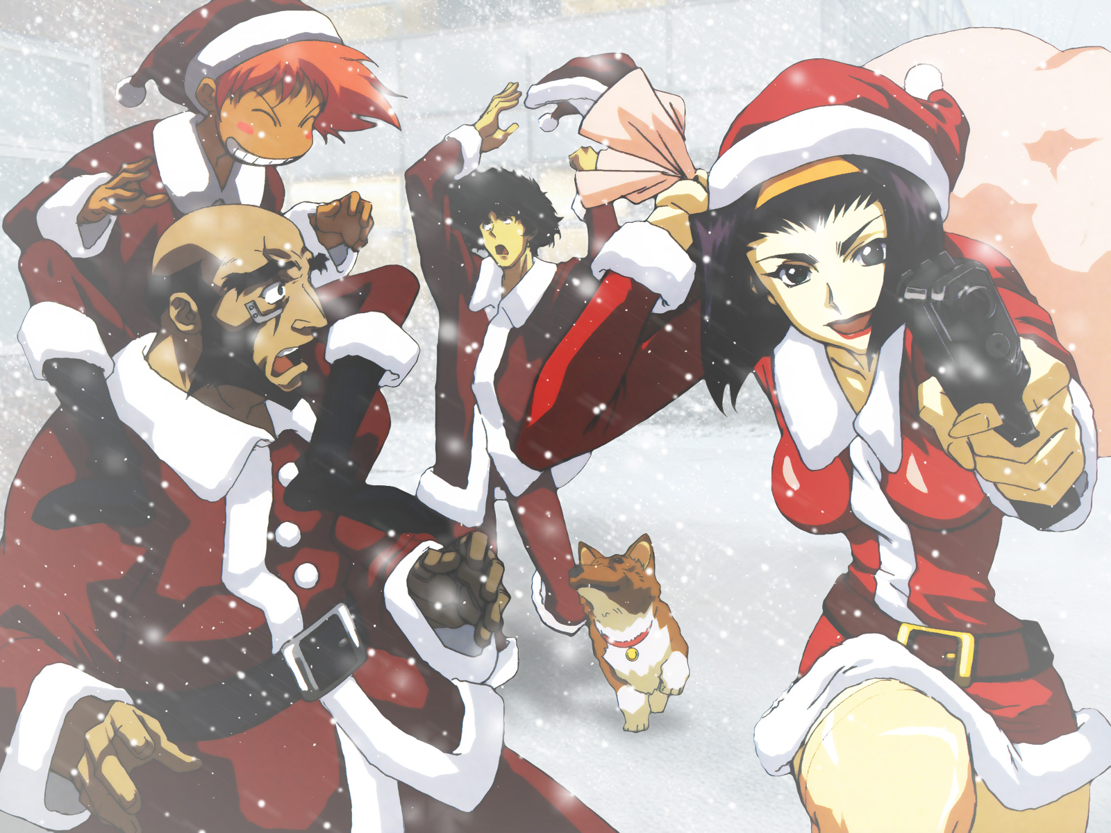 Anime Christmas Girls 26 Free Hd Wallpaper - Cowboy Bebop Christmas - HD Wallpaper 