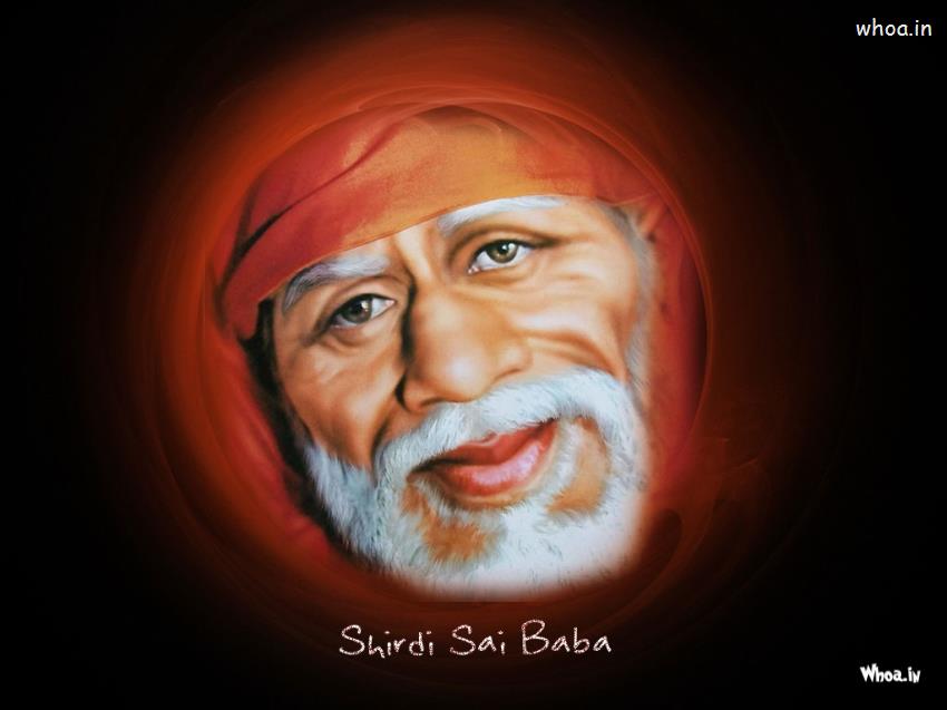 Shridi Sai Baba Face With Dark Background Hd Wallpaper - Sai Baba Of Shirdi - HD Wallpaper 