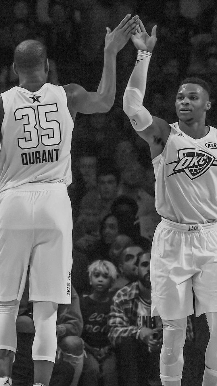 Kevin Durant Russell Westbrook Wallpaper 755x1342, - Kd Westbrook All Star - HD Wallpaper 