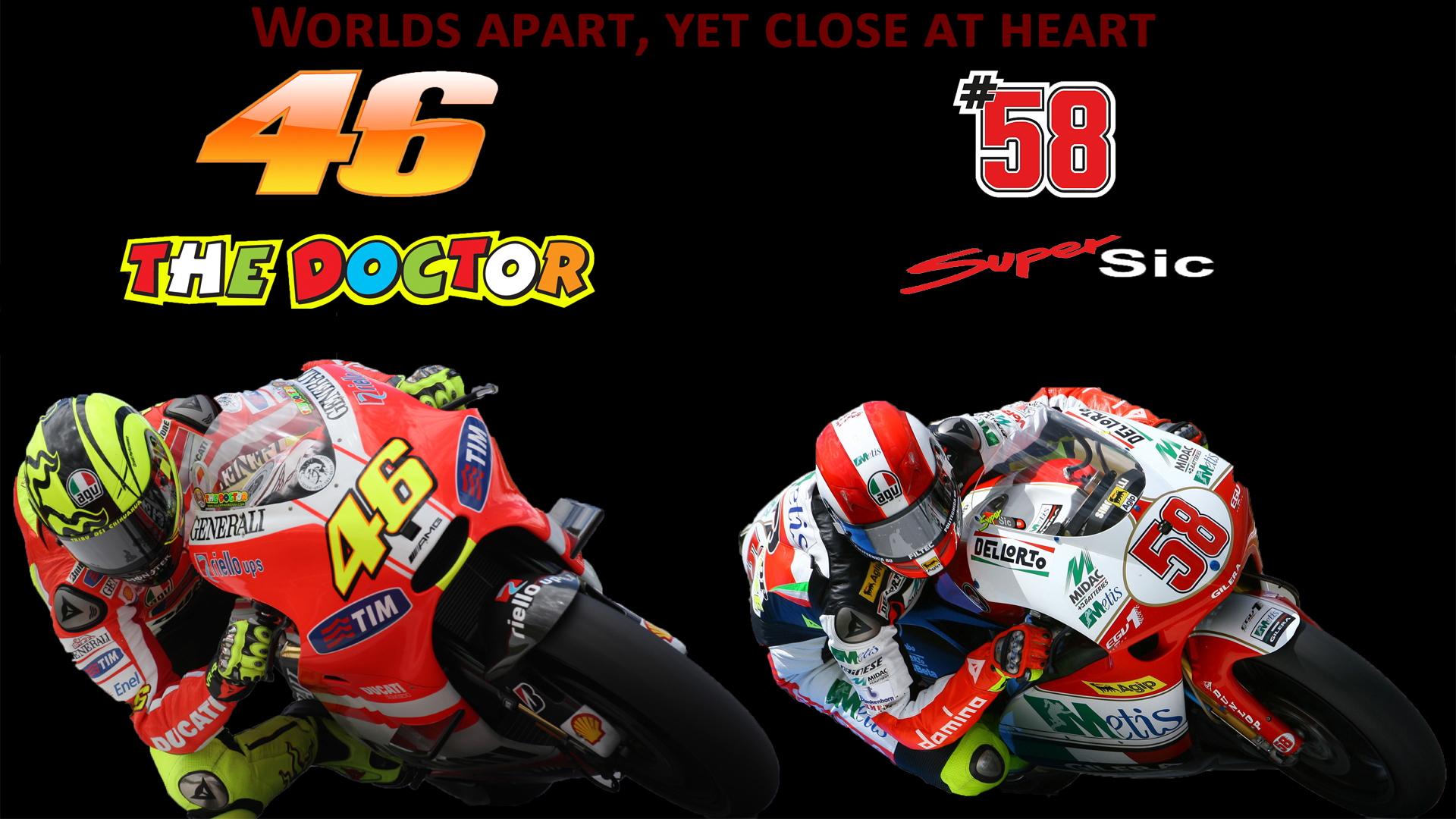 *worlds Apart, Yet Close At Heart* - Valentino Rossi Marco Simoncellu - HD Wallpaper 