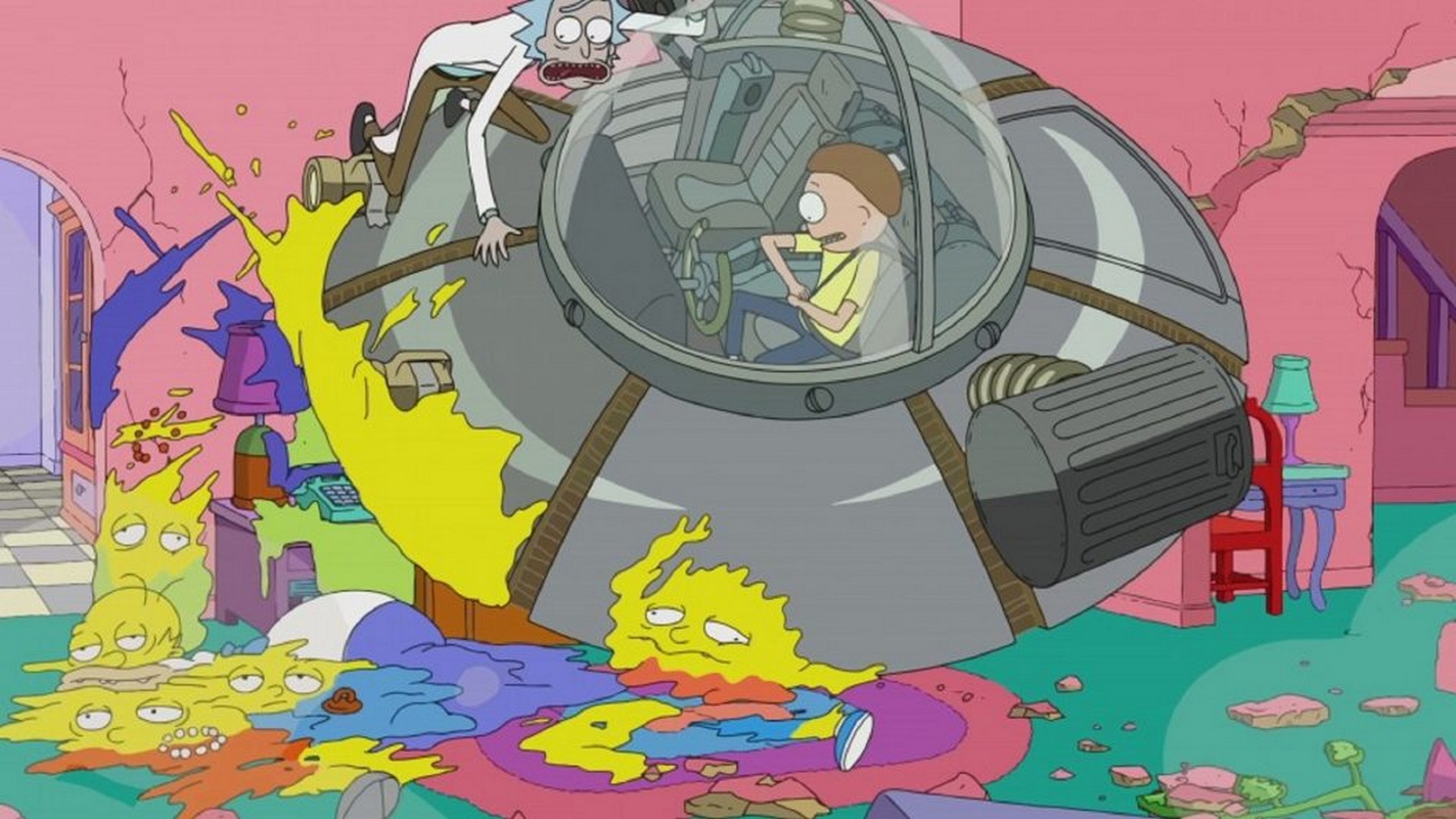 Cartoon Network Rick And Morty Wallpaper For Desktop - Rick E Morty Simpson - HD Wallpaper 