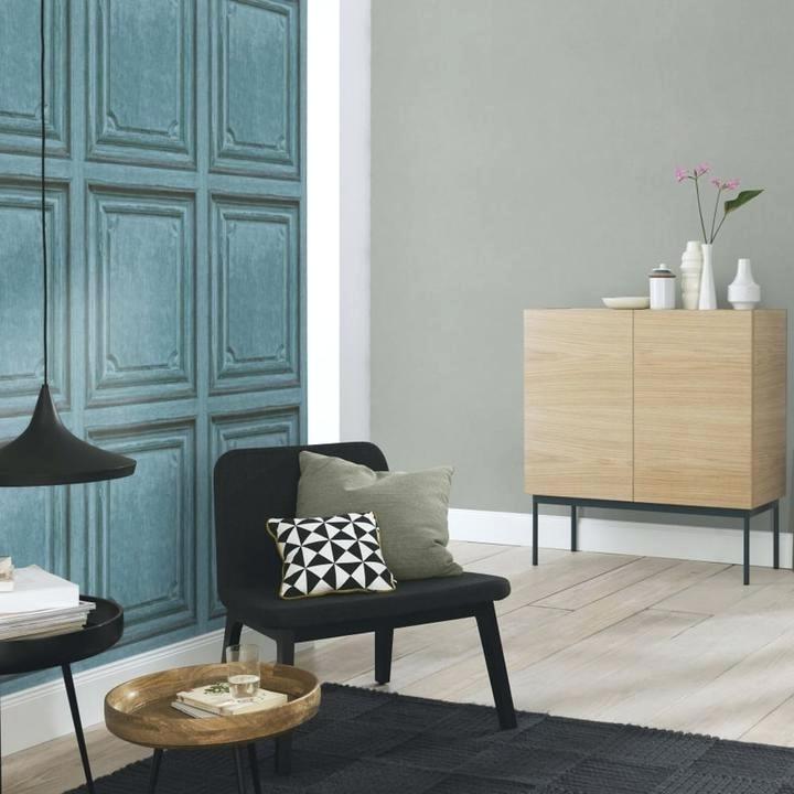 Faux Wood Wallpaper Panels Wooden Door Pattern Effect - Faux Wood Panel - HD Wallpaper 