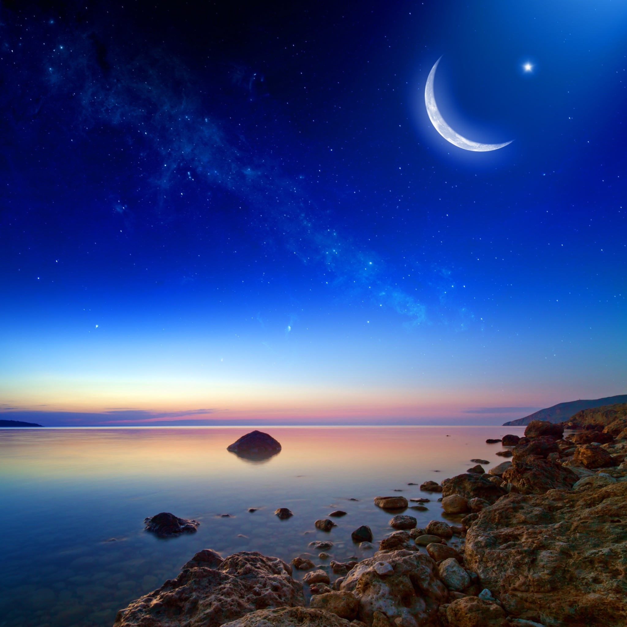 Moonlight Stars - 2048x2048 Wallpaper 