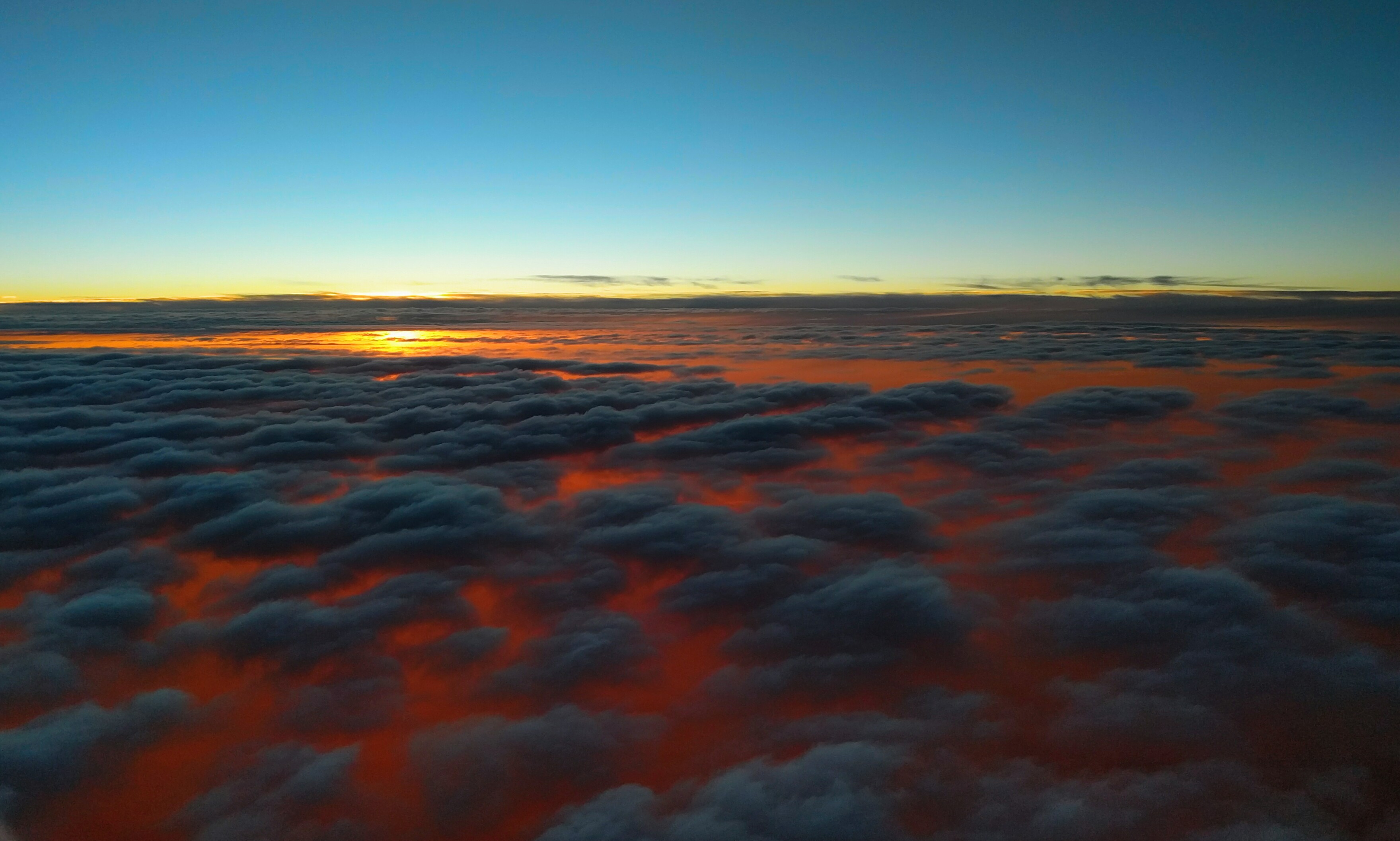 Sunset From Above The Clouds - HD Wallpaper 