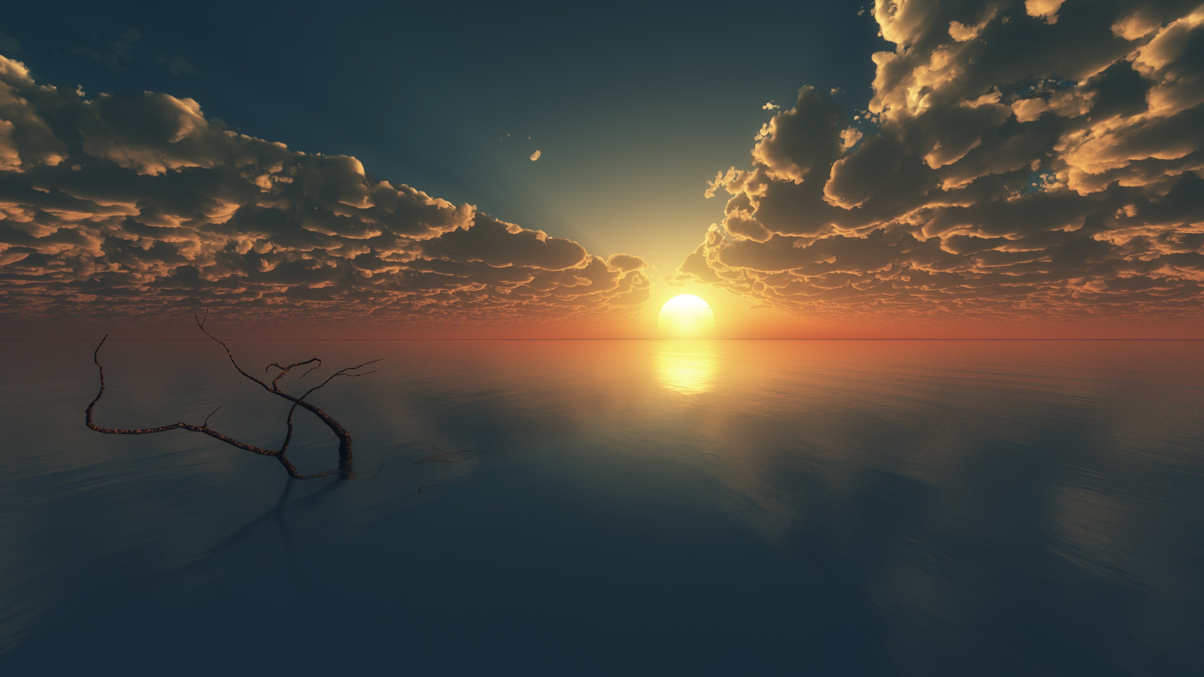 Sunset Clouds Horizon - HD Wallpaper 