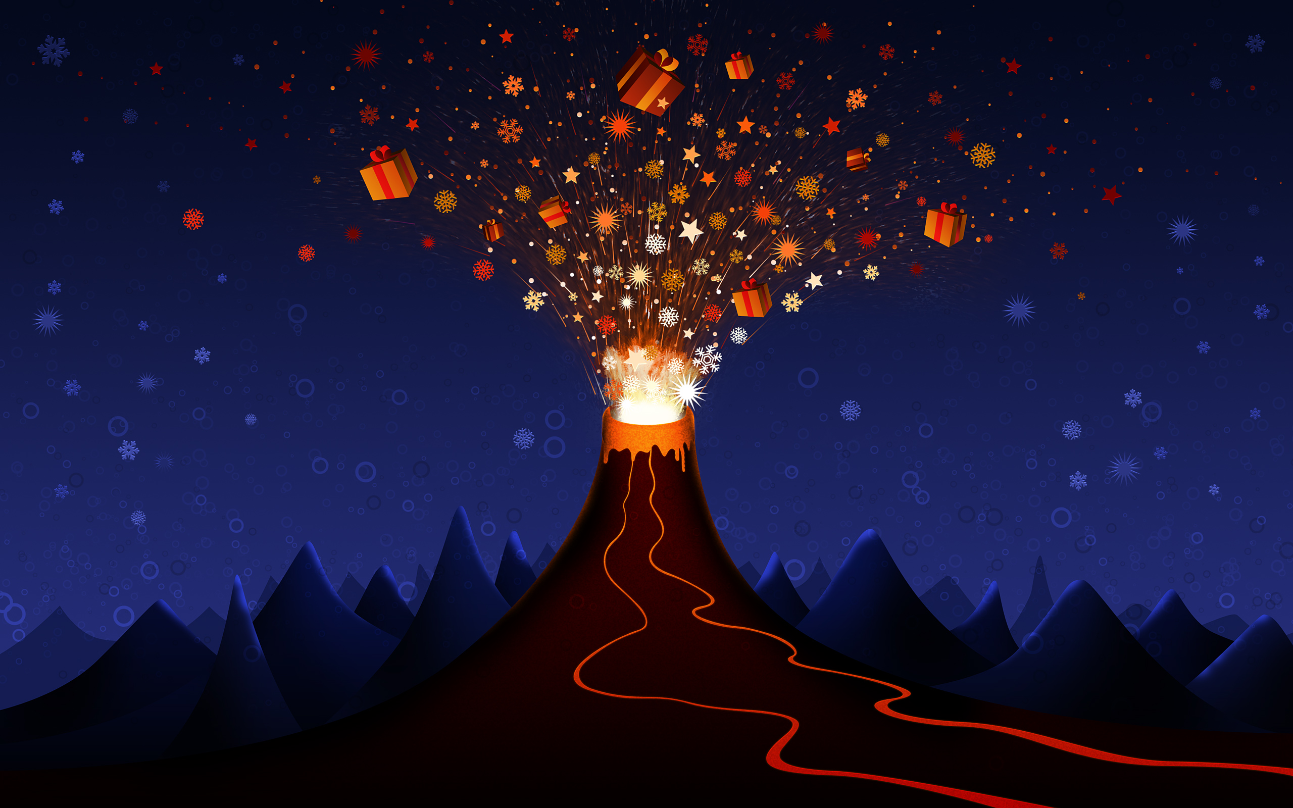 Christmas Volcano - HD Wallpaper 