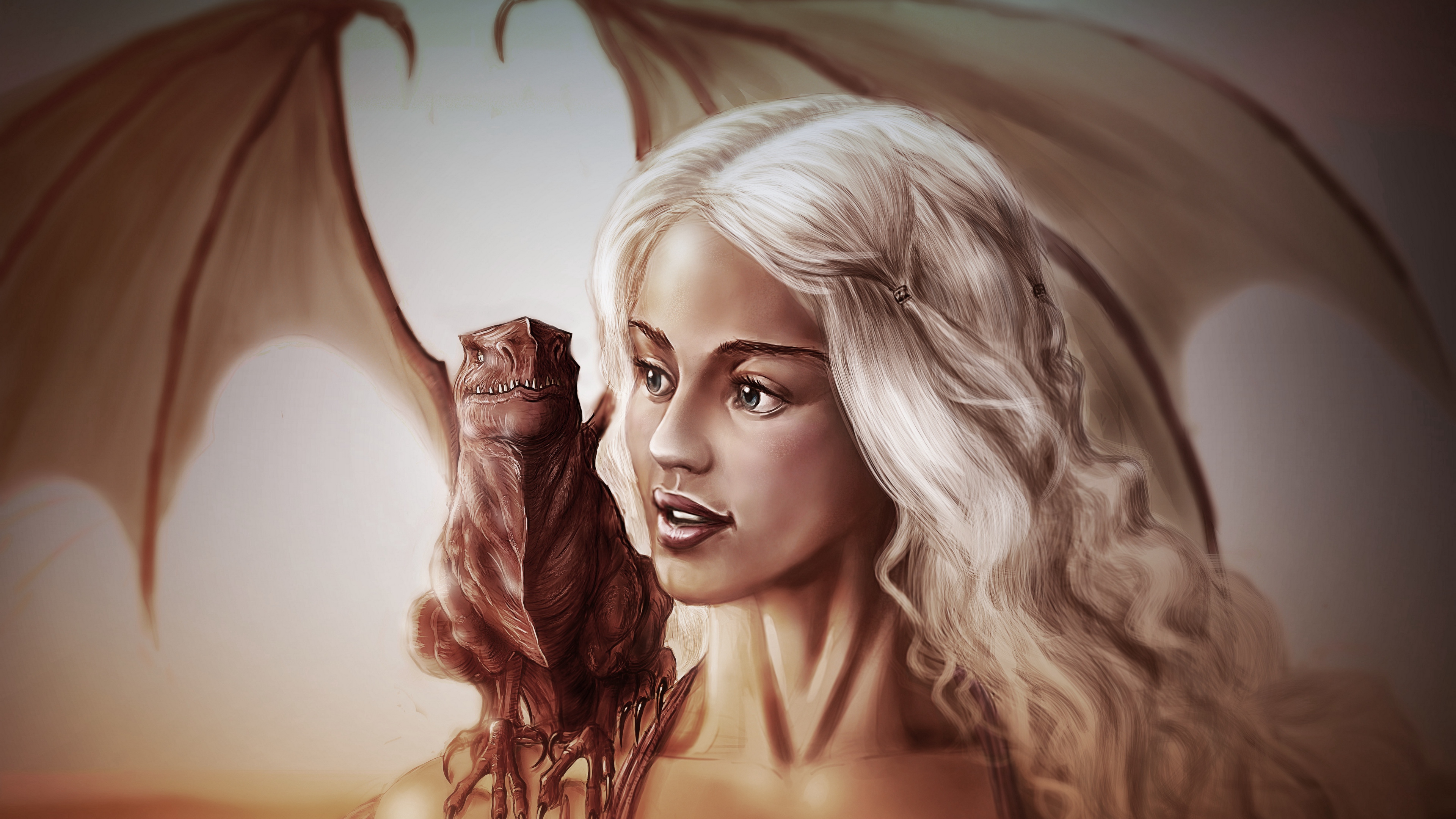 Wallpaper Art, Game Of Thrones, Daenerys Targaryen, - Emilia Clarke - HD Wallpaper 