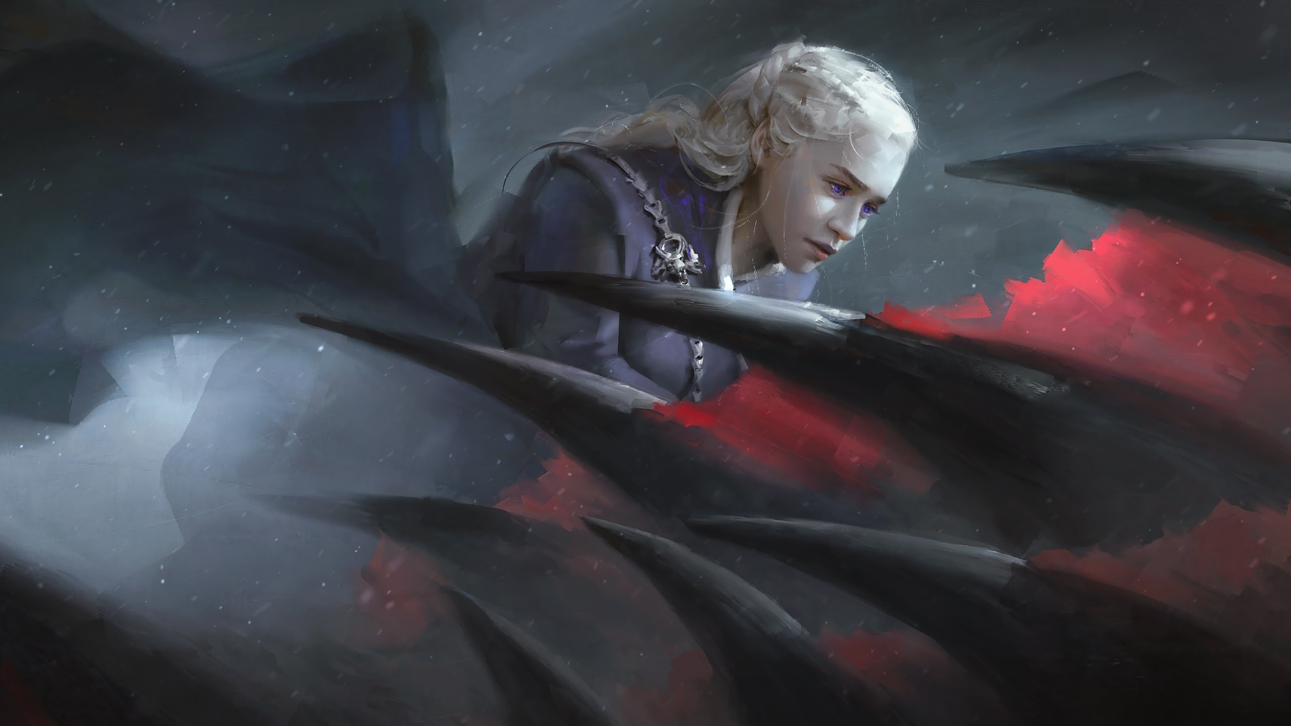 Daenerys Targaryen Wallpaper - Daenerys Targaryen Flying On Dragon - HD Wallpaper 