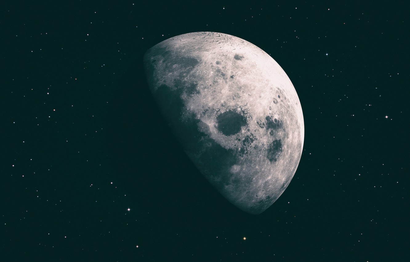 Photo Wallpaper Stars, The Moon, Space, Moon, Stars, - 1920 * 1080 圖片 - HD Wallpaper 