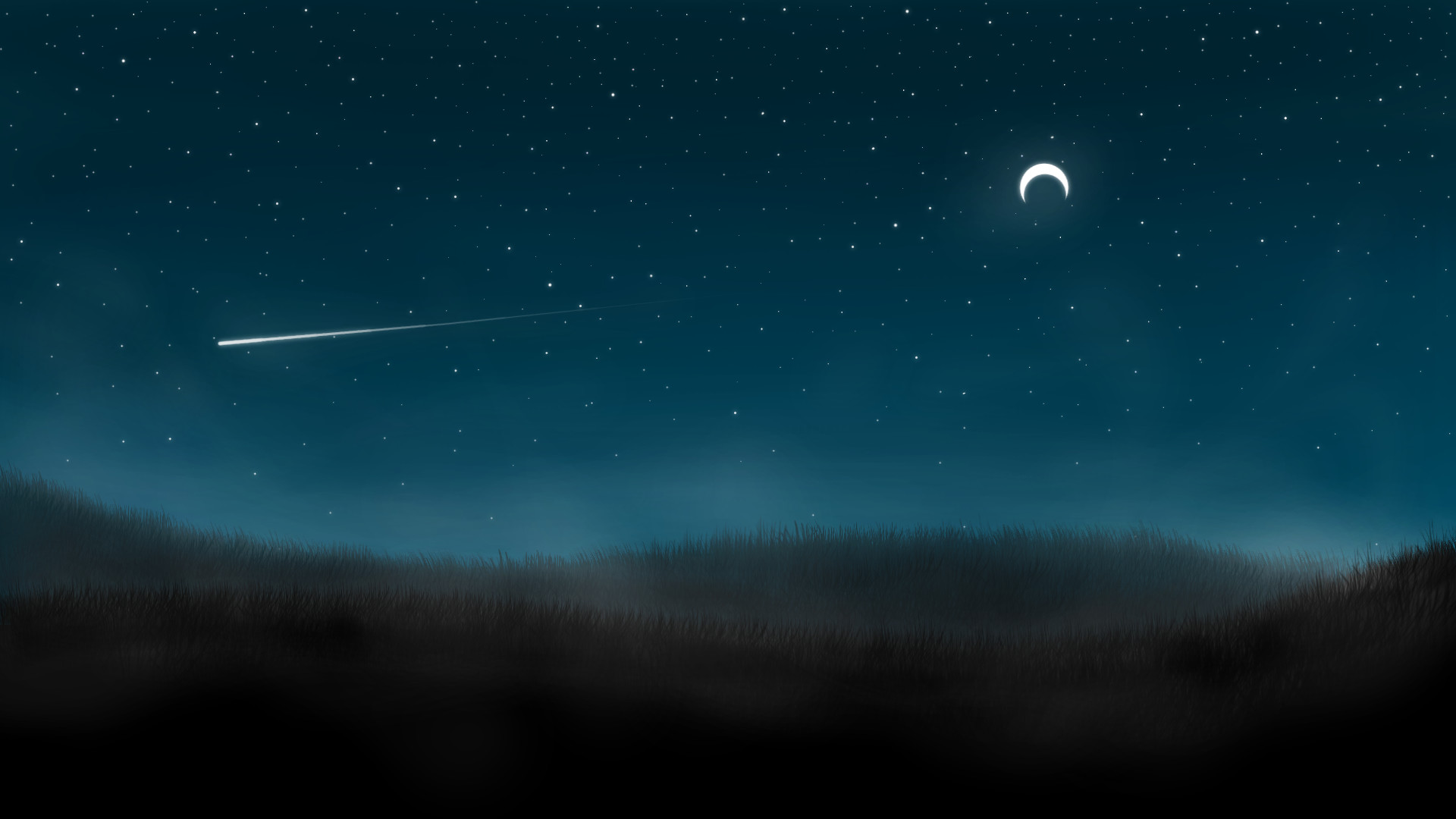 1920x1080, Night Hill Moonlight Wallpaper By Danielthorndyke - Hd Moon Light - HD Wallpaper 