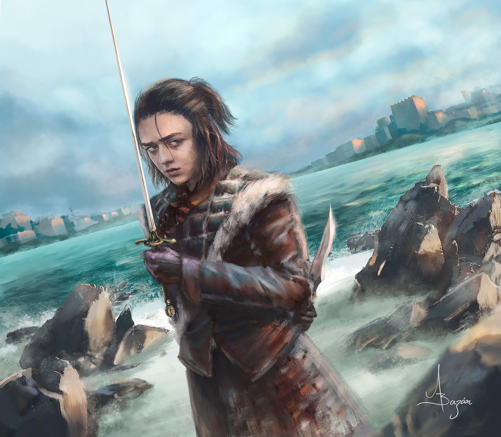 Arya Stark Art - HD Wallpaper 