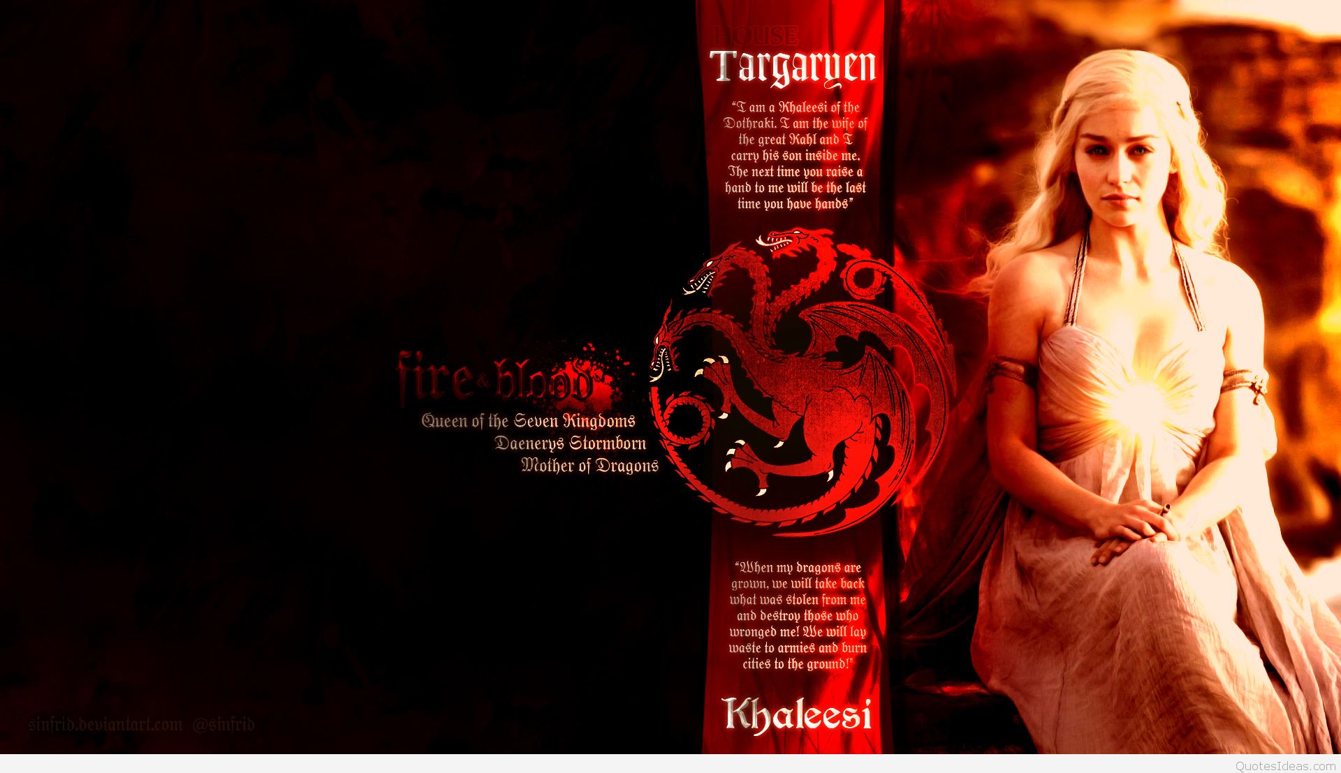Best Game Of Thrones Quotes Khaleesi Daenerys Targary - Juego De Tronos Daenerys Y Sus Dragones - HD Wallpaper 