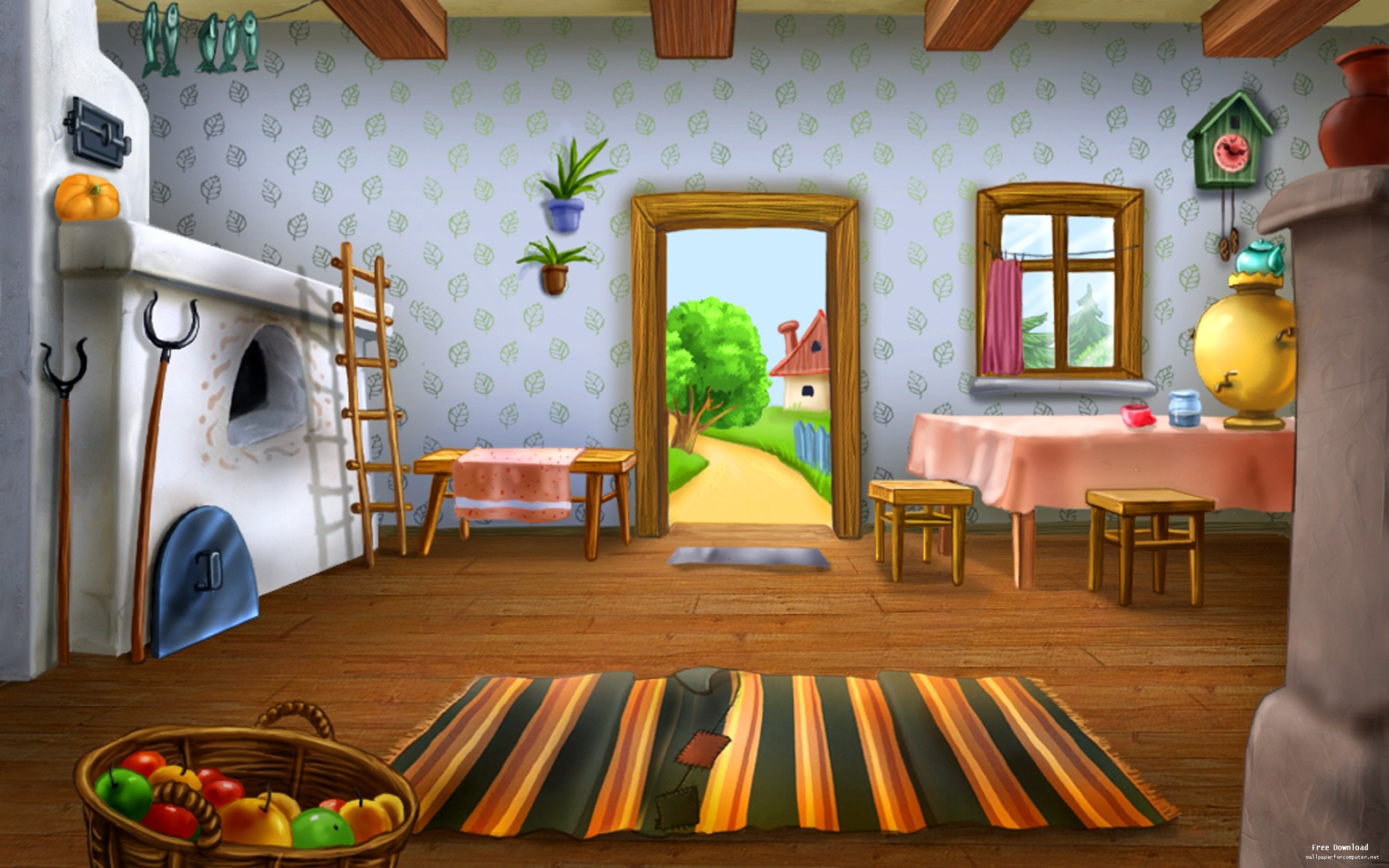 Cartoon House-cartoon Character - Farm House Inside Cartoon - HD Wallpaper 