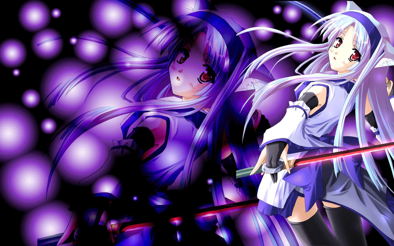 Wallpapers De Anime Taringa - Anime Girl Purple Werewolf - HD Wallpaper 