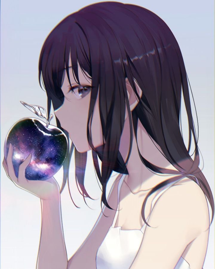 Black Haired Anime Girl With Purple Eyes - 720x900 Wallpaper Black Haired Anime Girl With Purple Eyes - 720x900 Wallpaper