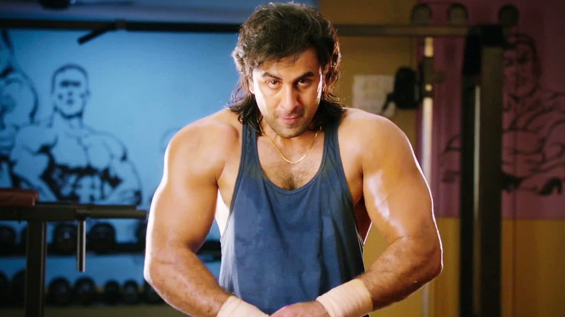 Sanjay Dutt Biopic Sanju Widescreen Wallpapers - Ranbir Kapoor Body In Sanju Movie - HD Wallpaper 