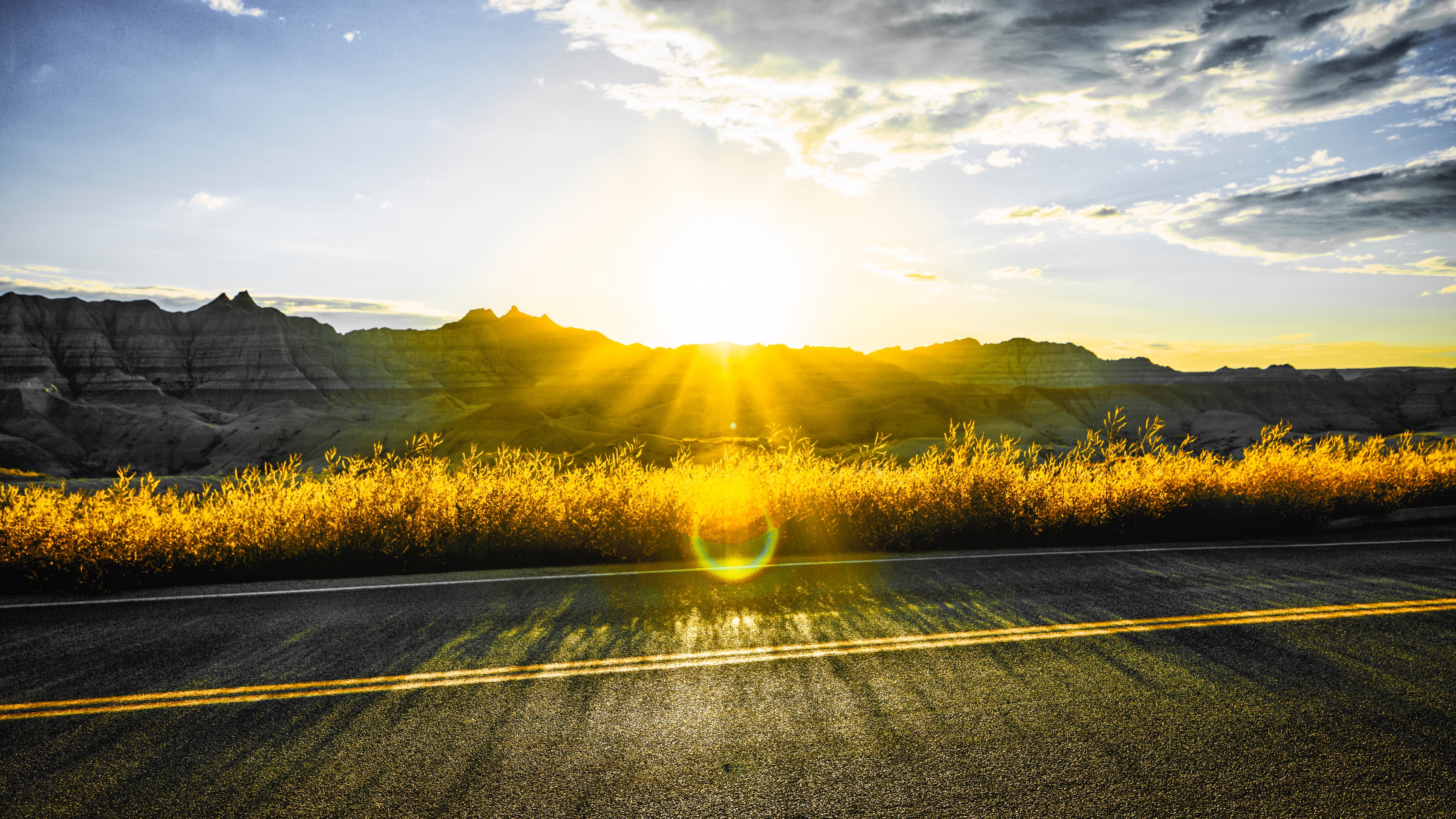 Wallpaper Road, Mountains, Sun, Glare, Sunny - God's Approval Is All That Matters - HD Wallpaper 