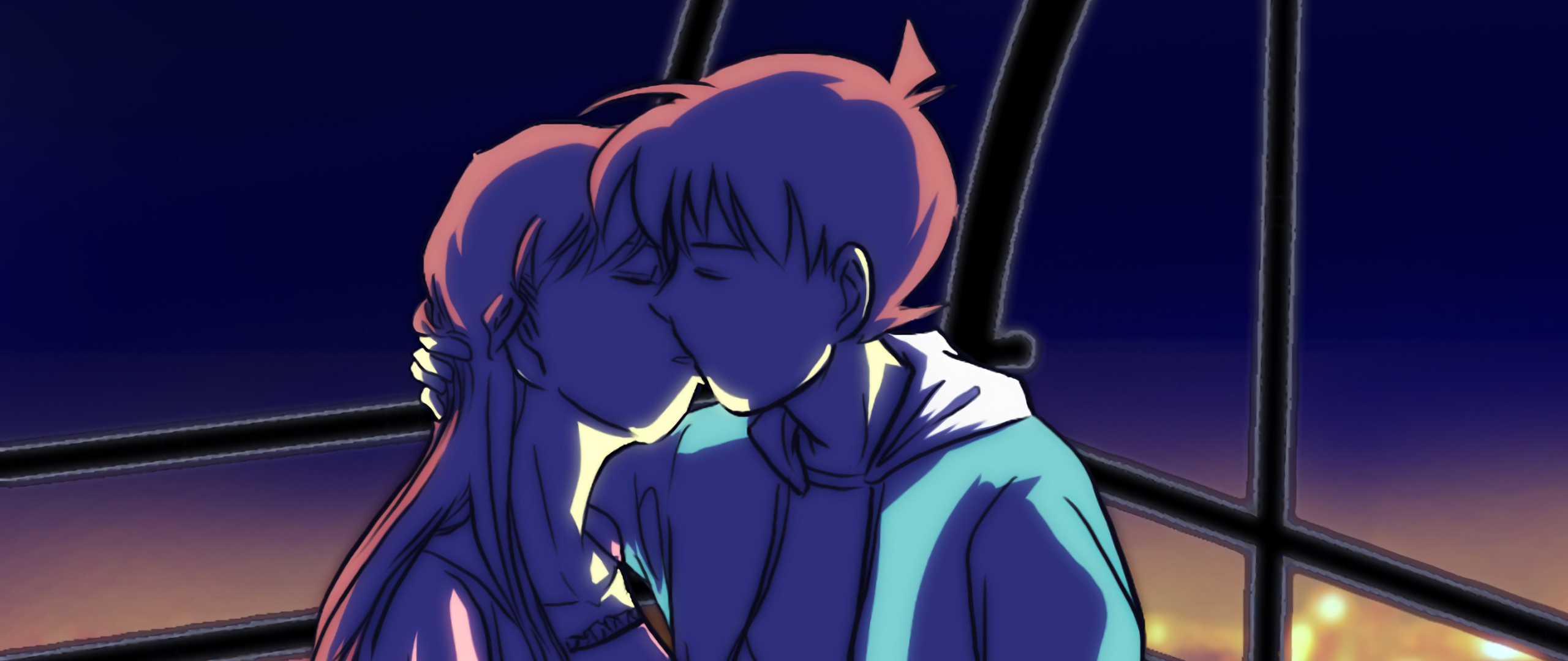 Wallpaper Couple, Kiss, Art, Love, Anime - Anime Couple - HD Wallpaper 